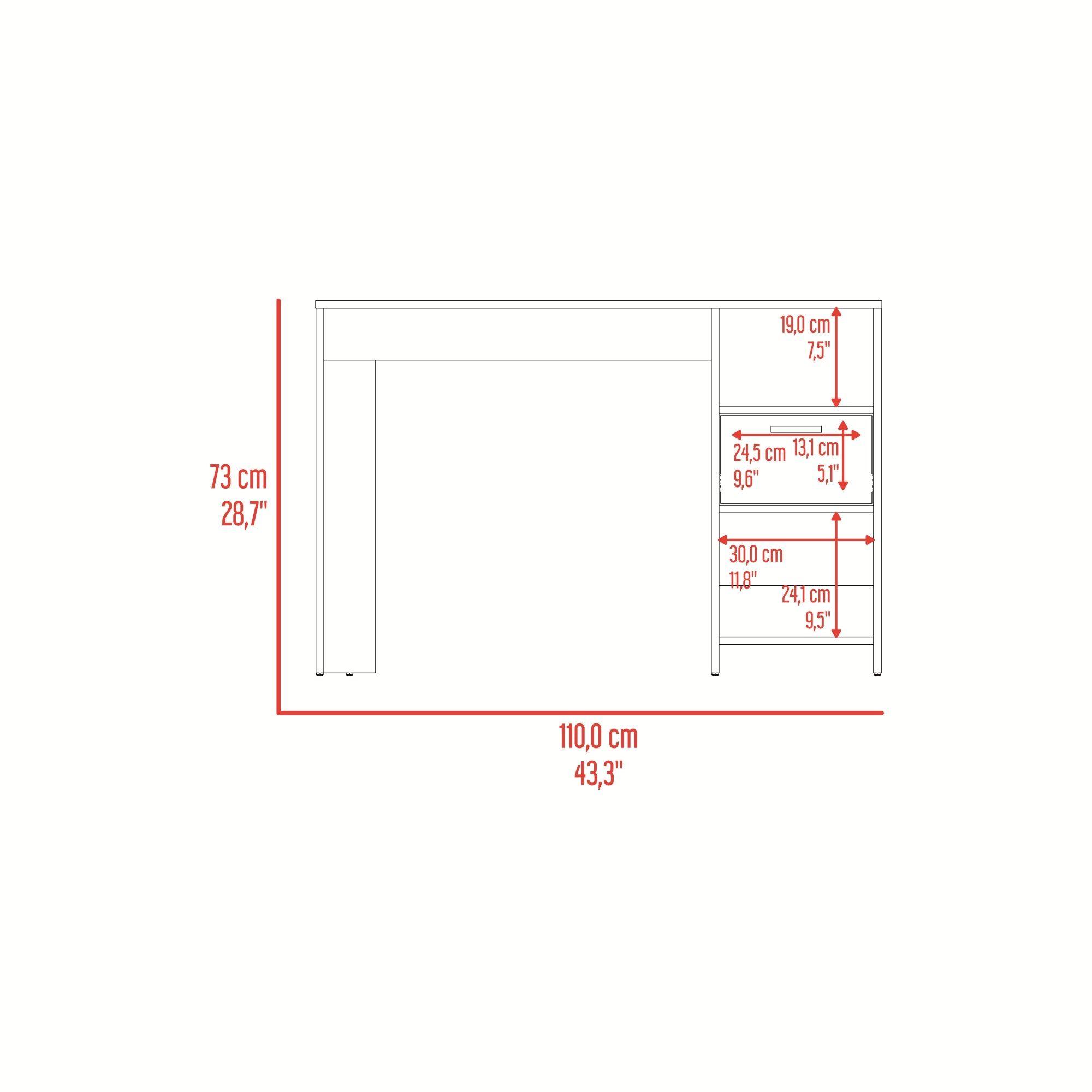 Escritorio Fm Con 1 Cajon 73X110X43,3 Cm Beige-4