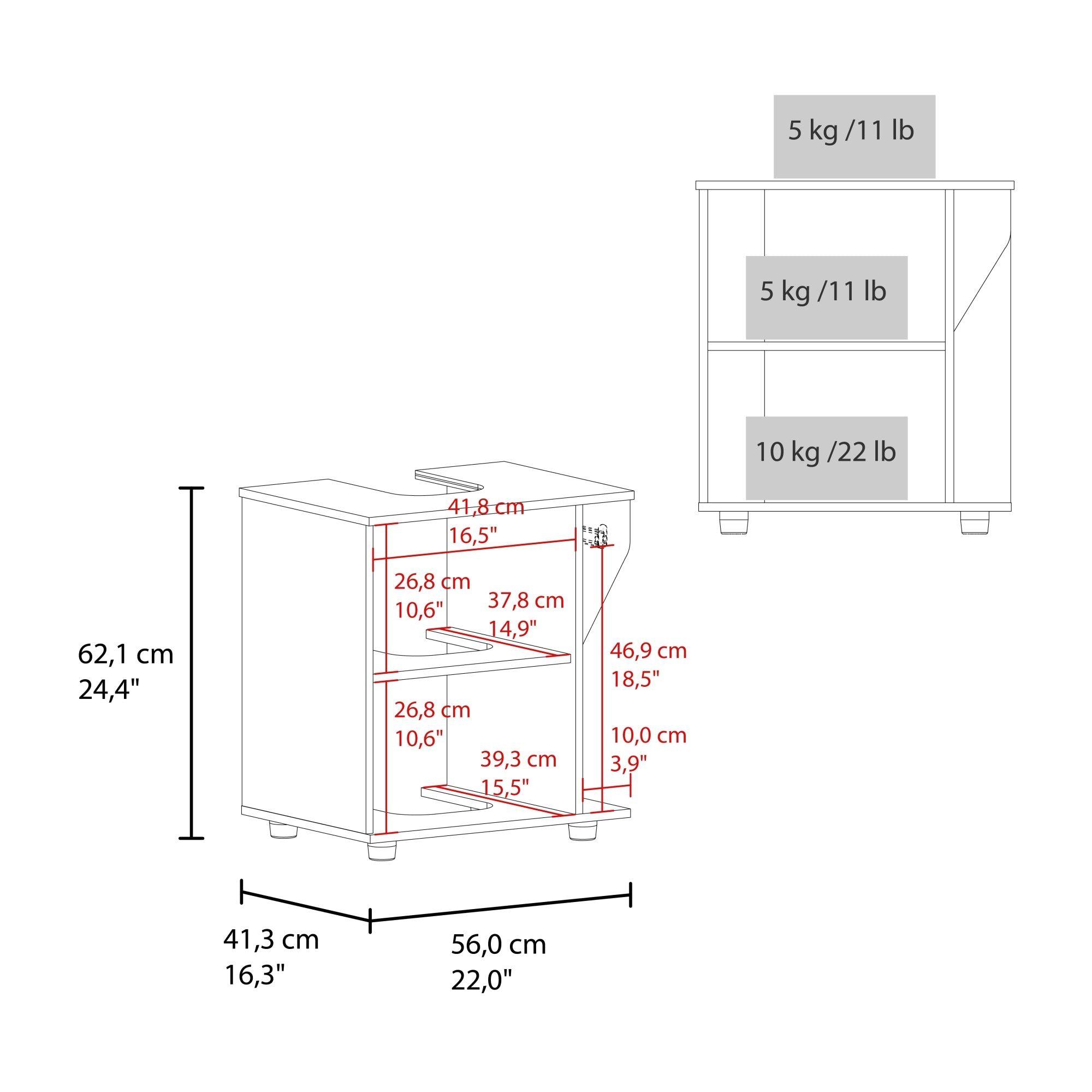 Mueble Para Lavamanos 1 Puerta Blanco Y Café Claro-6