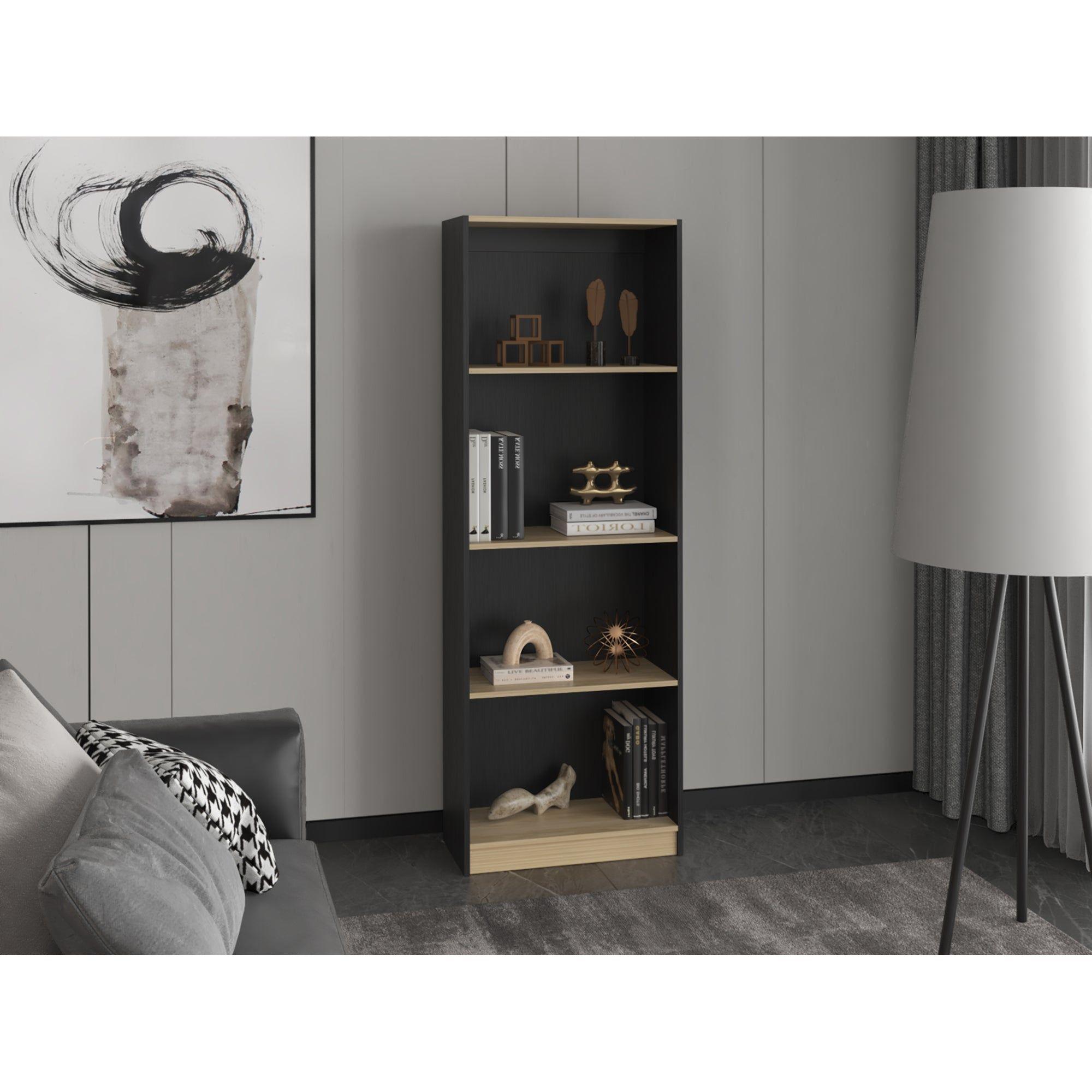 Estante Organizador 3 Niveles 180,6X62,8X29,9 Cm Negro Y Café Claro -5