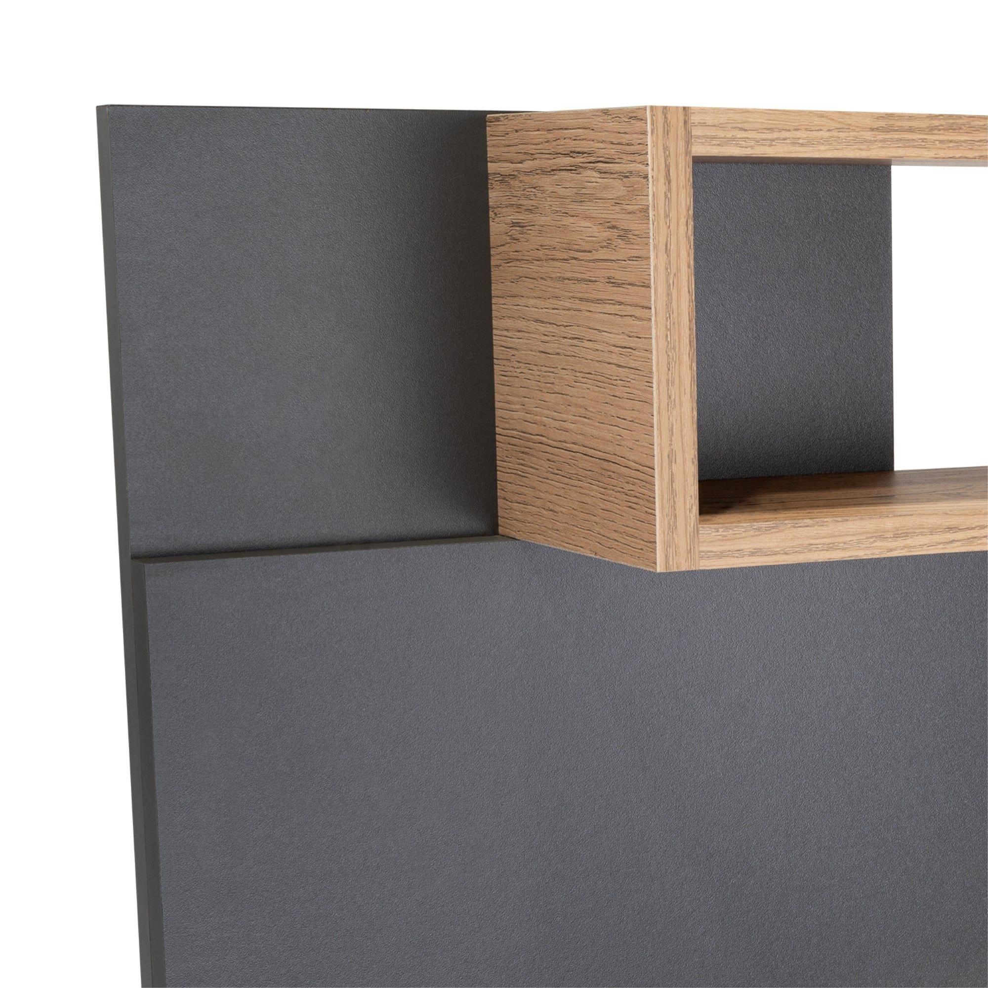 Panel Tv 65" Fm 120X140X31,5 Cm Café Claro Y Gris-3