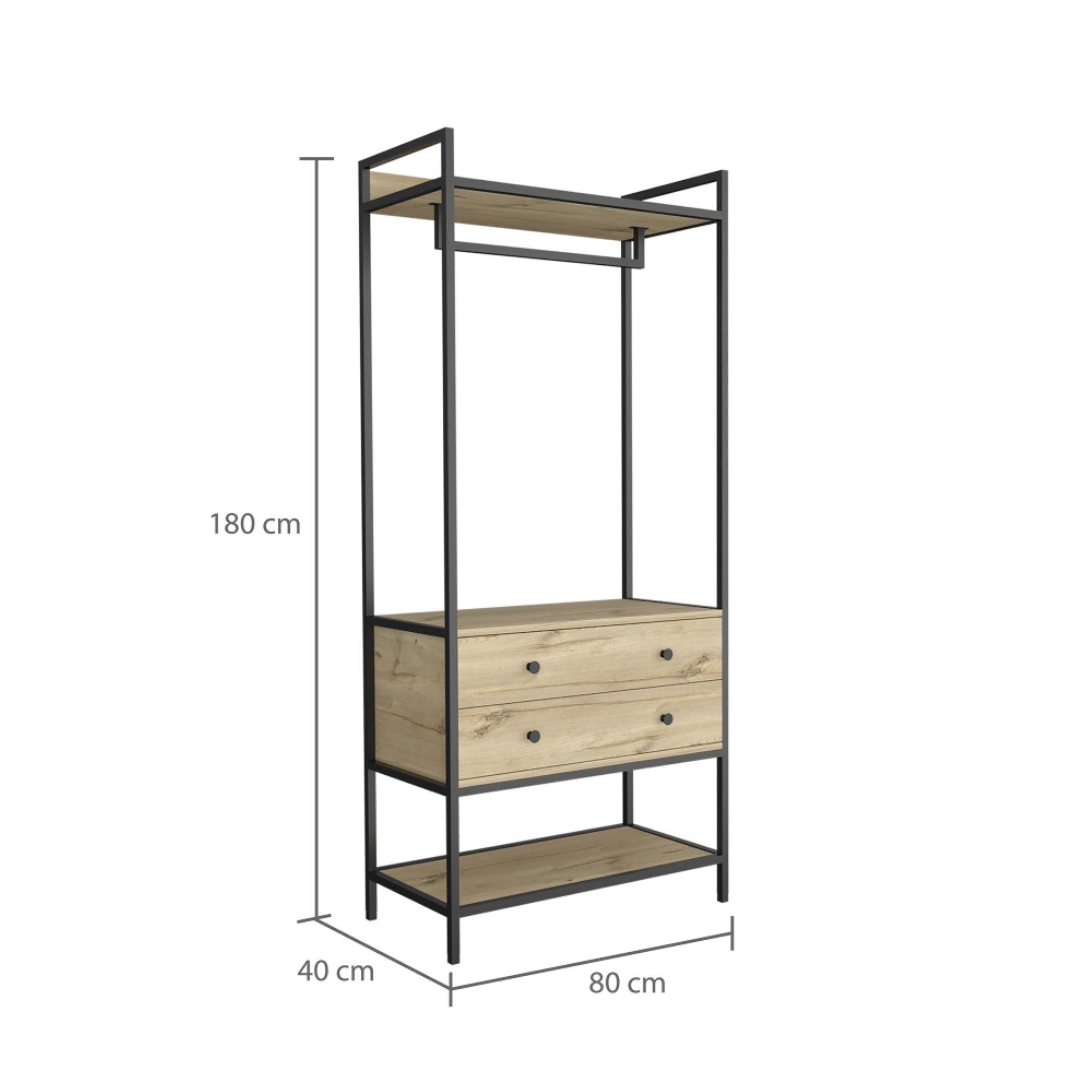 CLOSET 2 CAJONES 180X80X40 CM FM-027C CAFÉ CLARO-5