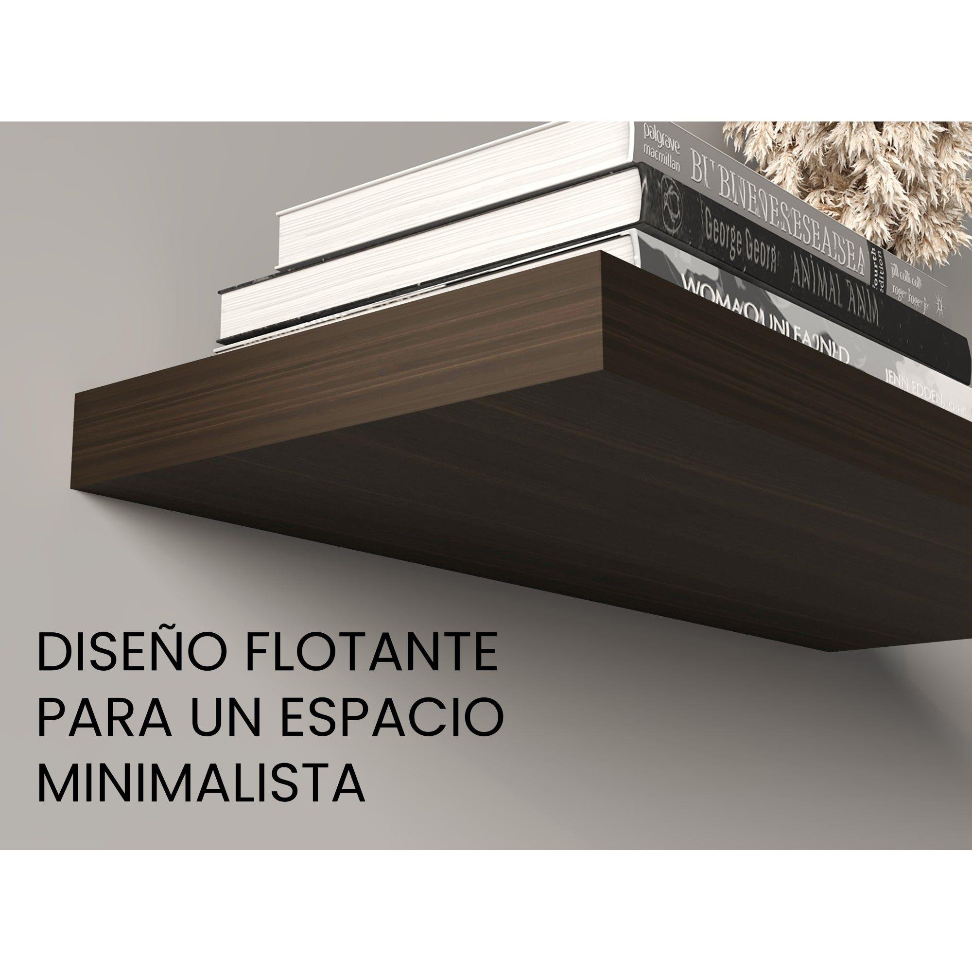 Repisa Flotante 80X25X3,8 Cm Café Oscuro X1 Unidad-2