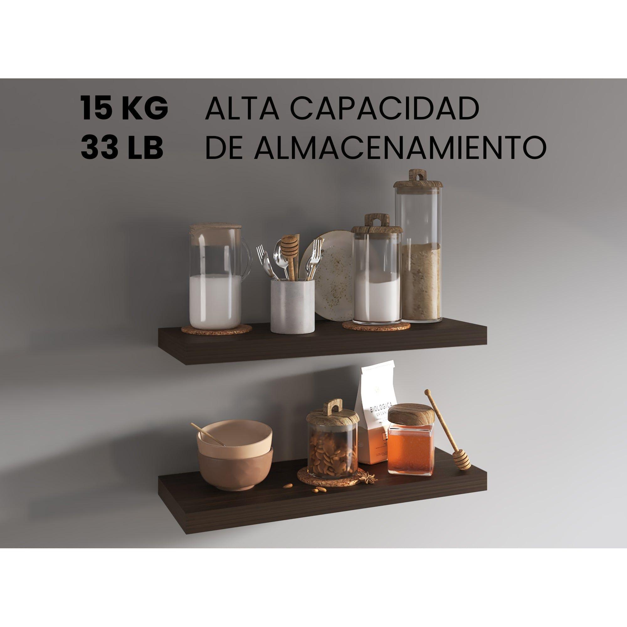 Repisa Flotante 80X25X3,8 Cm Café Oscuro X1 Unidad-3