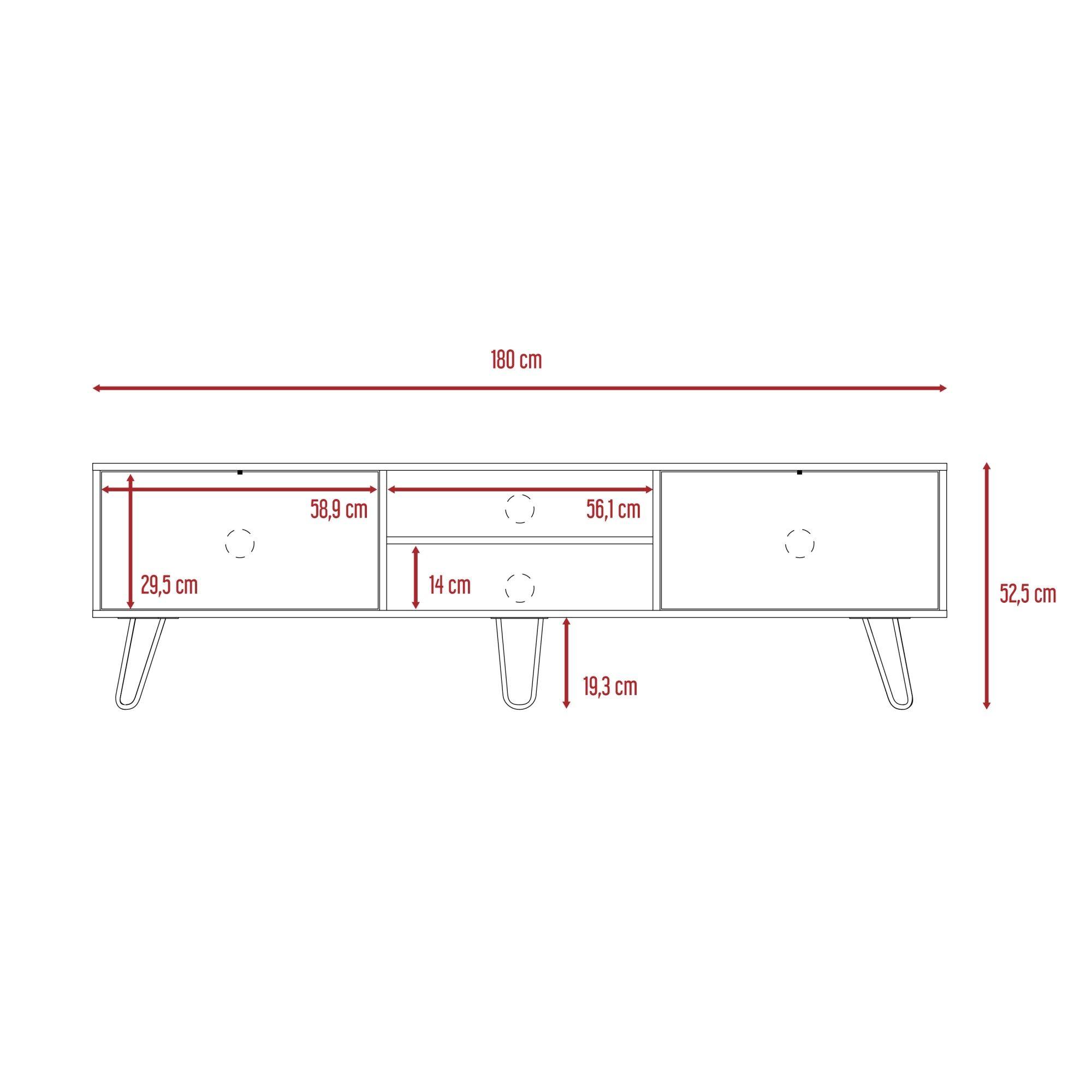 Rack Tv 80" 2 Puertas Fm-007C Café Claro Y Plomo-6