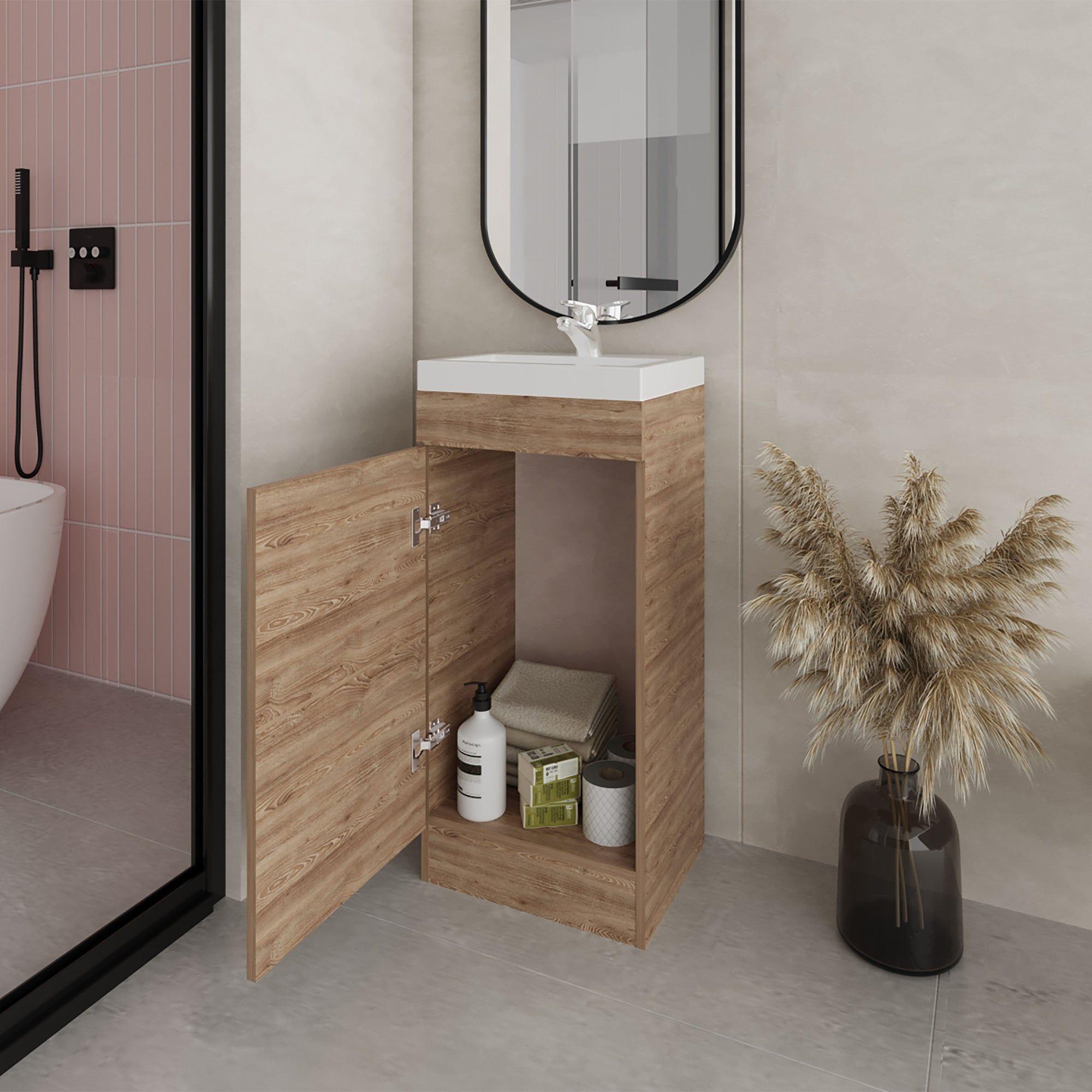 MUEBLE VANITORIO 1 PUERTA FM-005C CAFÉ CLARO-5