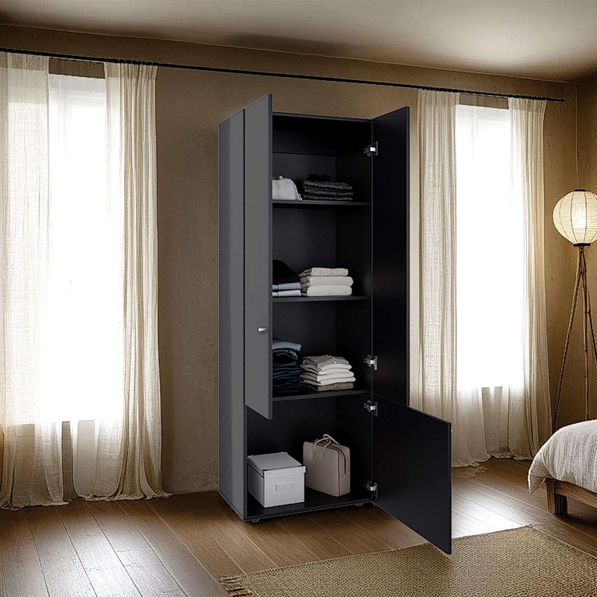 Closet 3 Puertas 170X60X40,2 Cm Negro-5