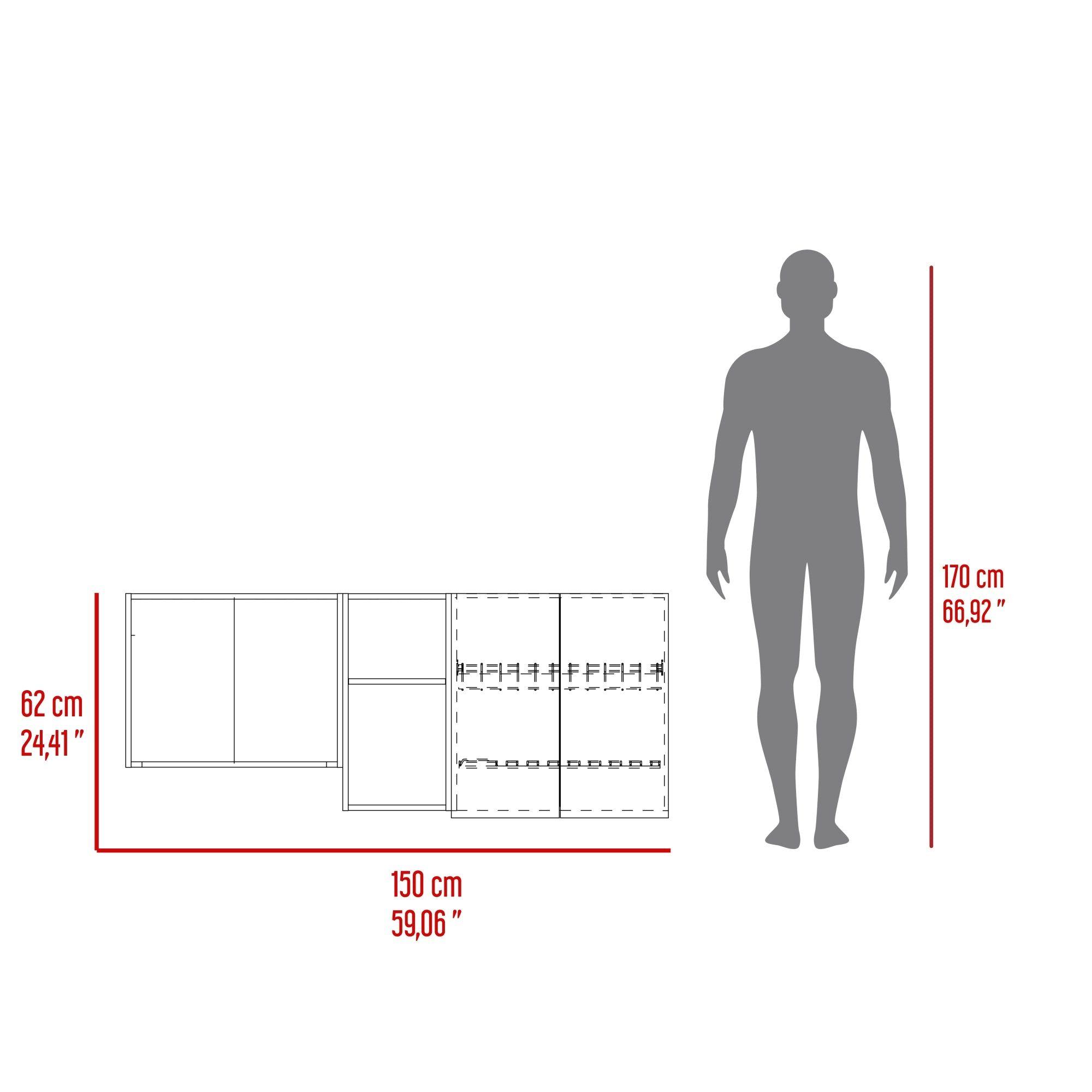 Mueble Superior De Cocina 62X150X34,5 Cm Café Claro-4