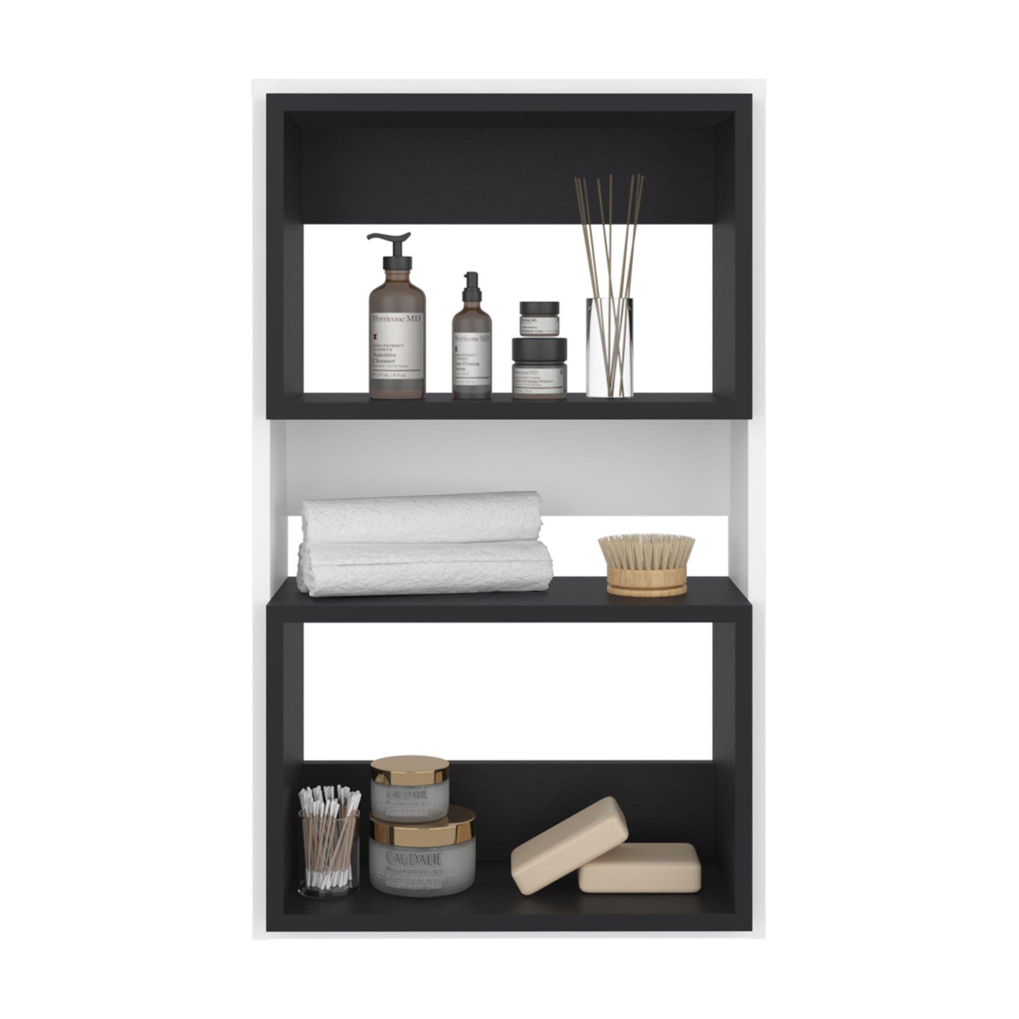 Mueble Auxilar Muro Baño Eco Blanco Y Negro-2