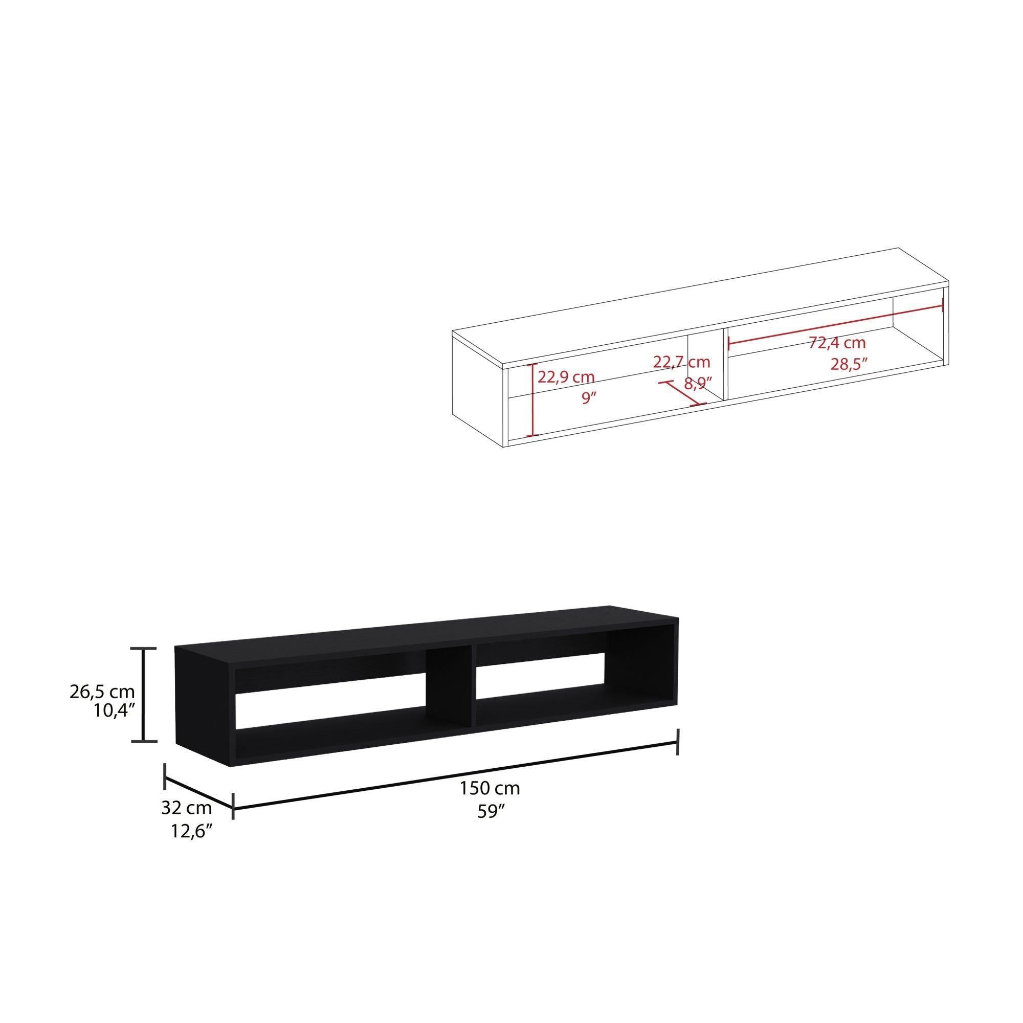 Repisa Flotente Tv 65" Fm-025N Negro-7