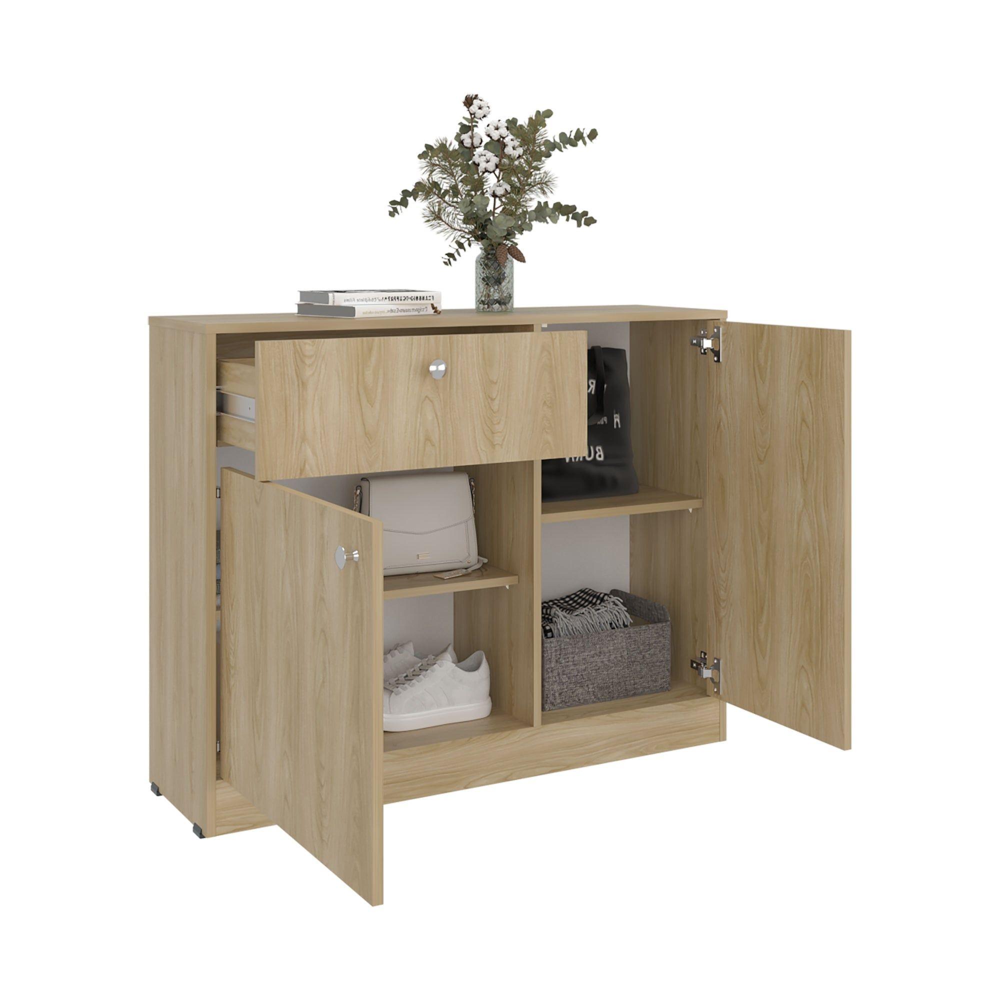 Comoda 2 Puertas 80x100x30,2 Cm Café Claro-2