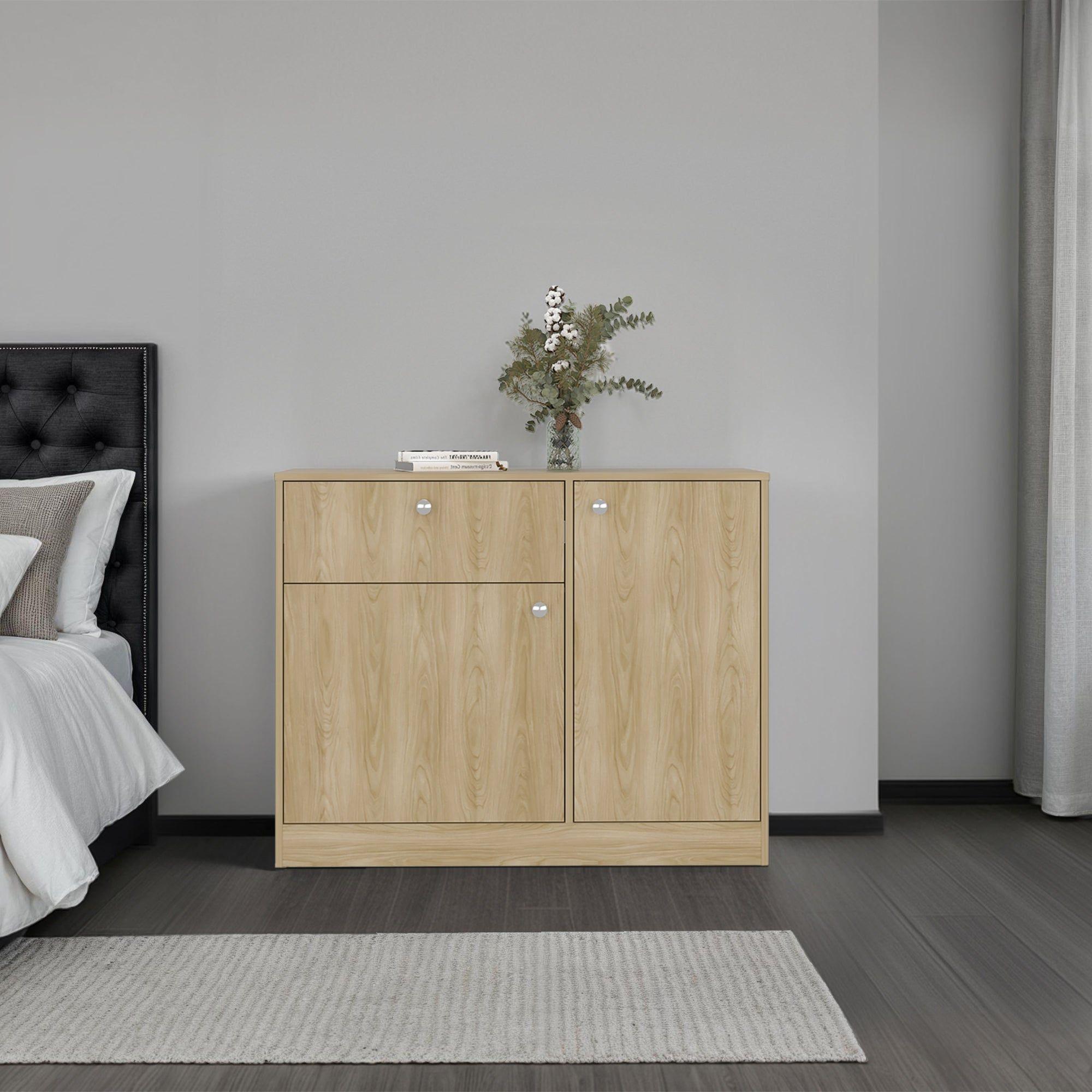 Comoda 2 Puertas 80x100x30,2 Cm Café Claro-4
