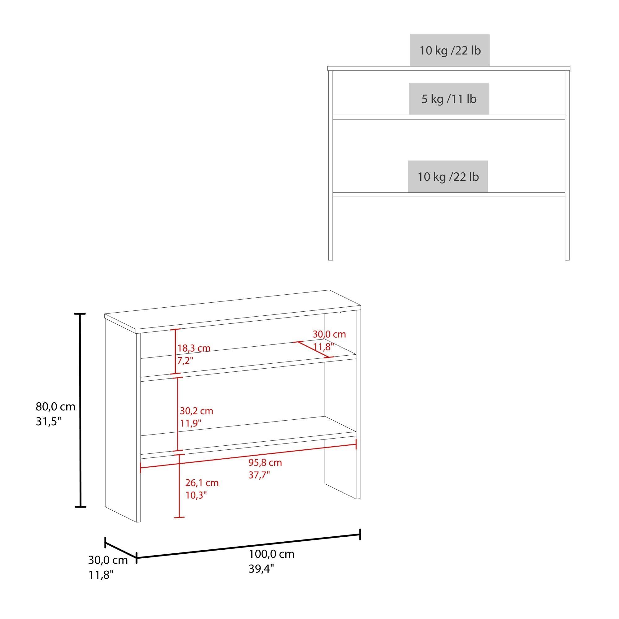 MUEBLE ARRIMO 2 REPISAS 80X100X30 CM FM-001N NEGRO-3