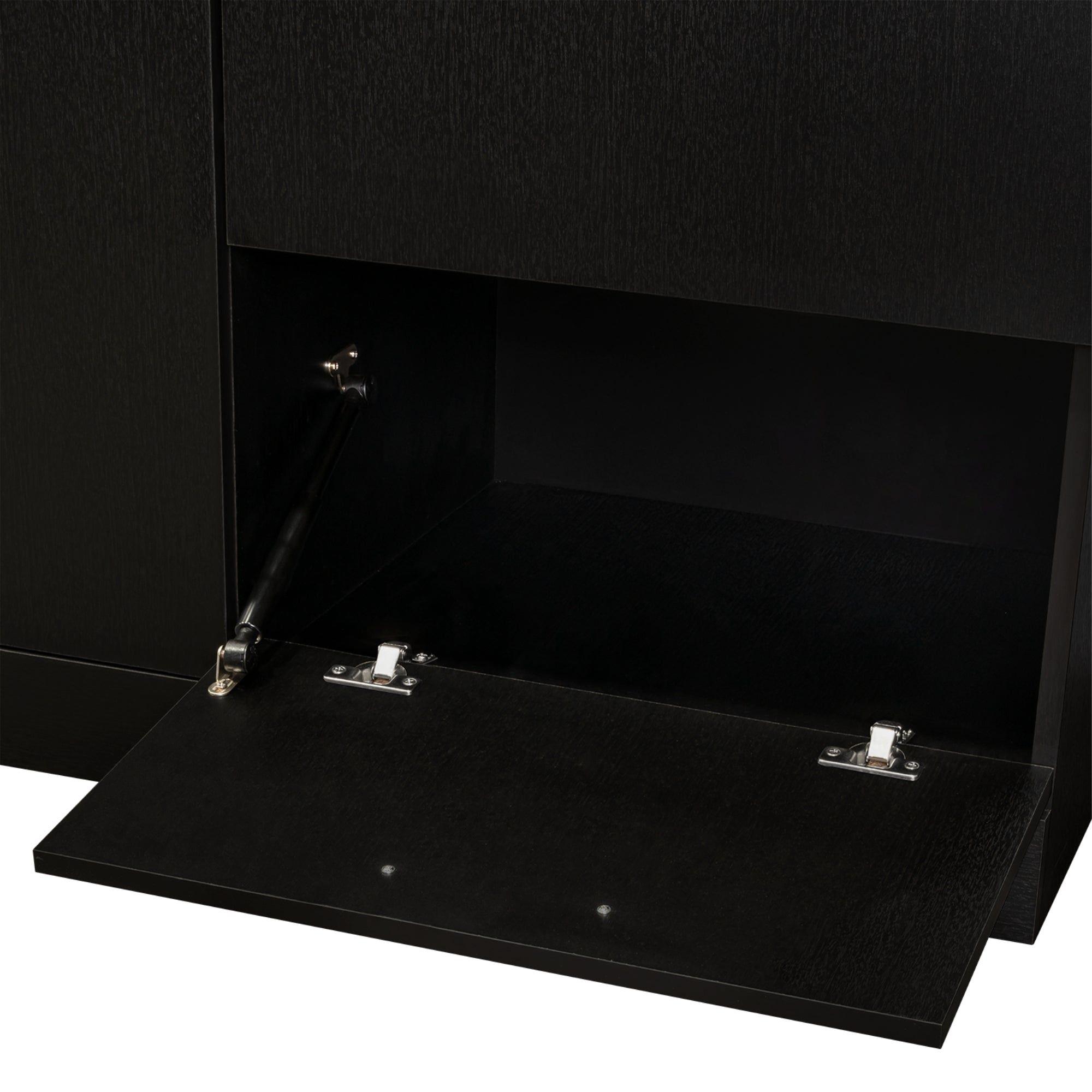 Closet Comoda Con Espejo 3 Puertas 1 Cajon Negro-9