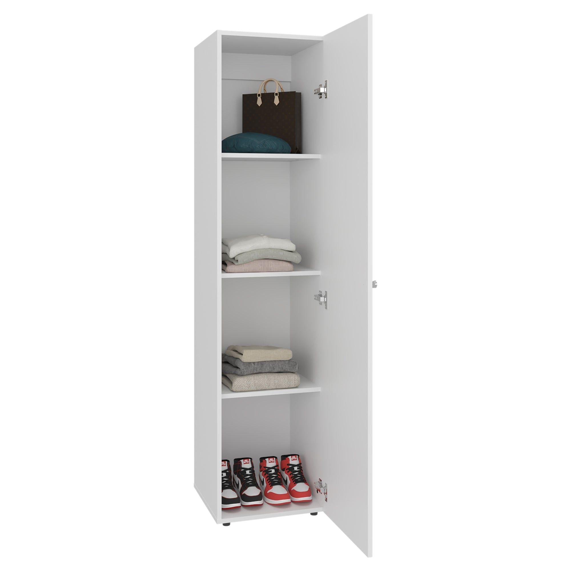 Closet 1 Puerta Con Espejo 170,0X40,0X40,2 Cm Blanco-0