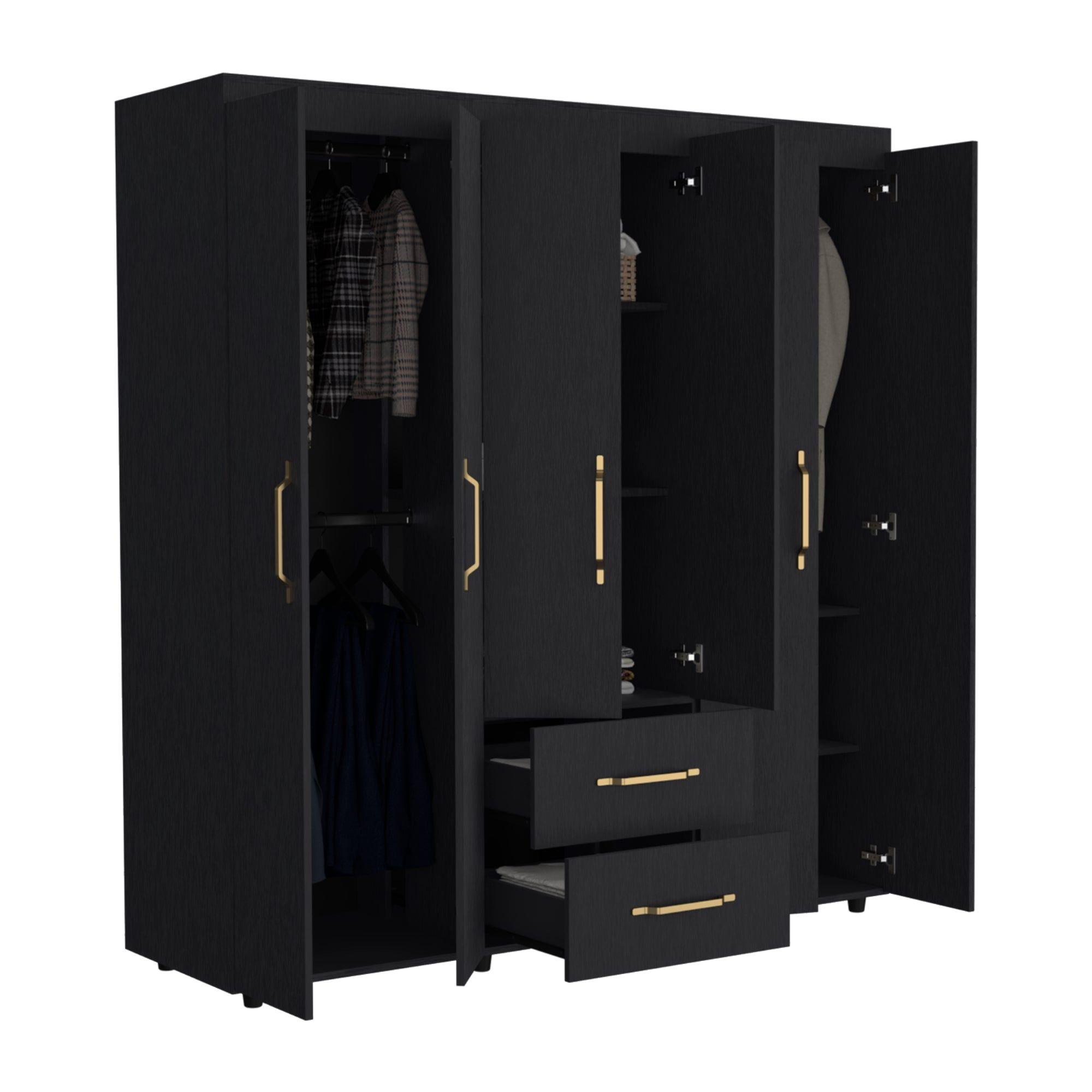 CLOSET 6 PUERTAS 2 CAJONES FM-024N - NEGRO-3