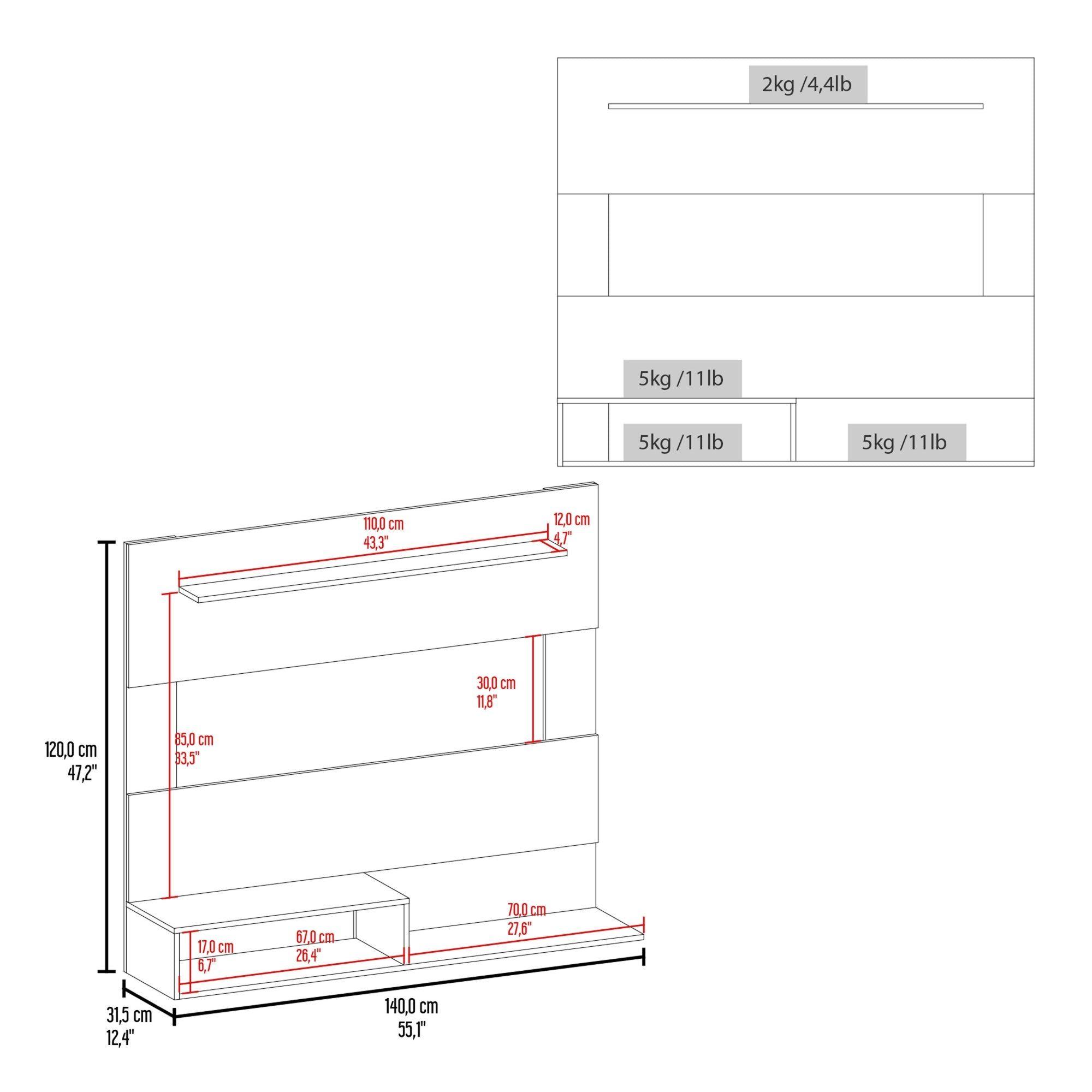 PANEL TV 55" 120X140X31,5 CM FM-001N - NEGRO-3