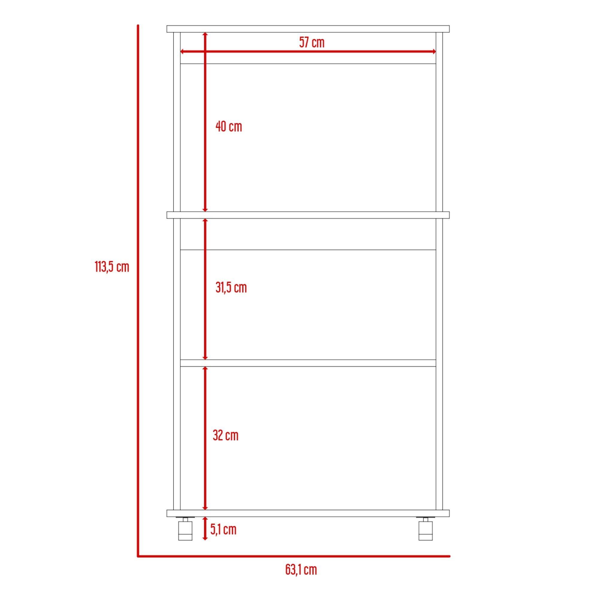 Mueble Microondas Con Ruedas 2 Puertas Fm-010B Blanco Y Negro-6