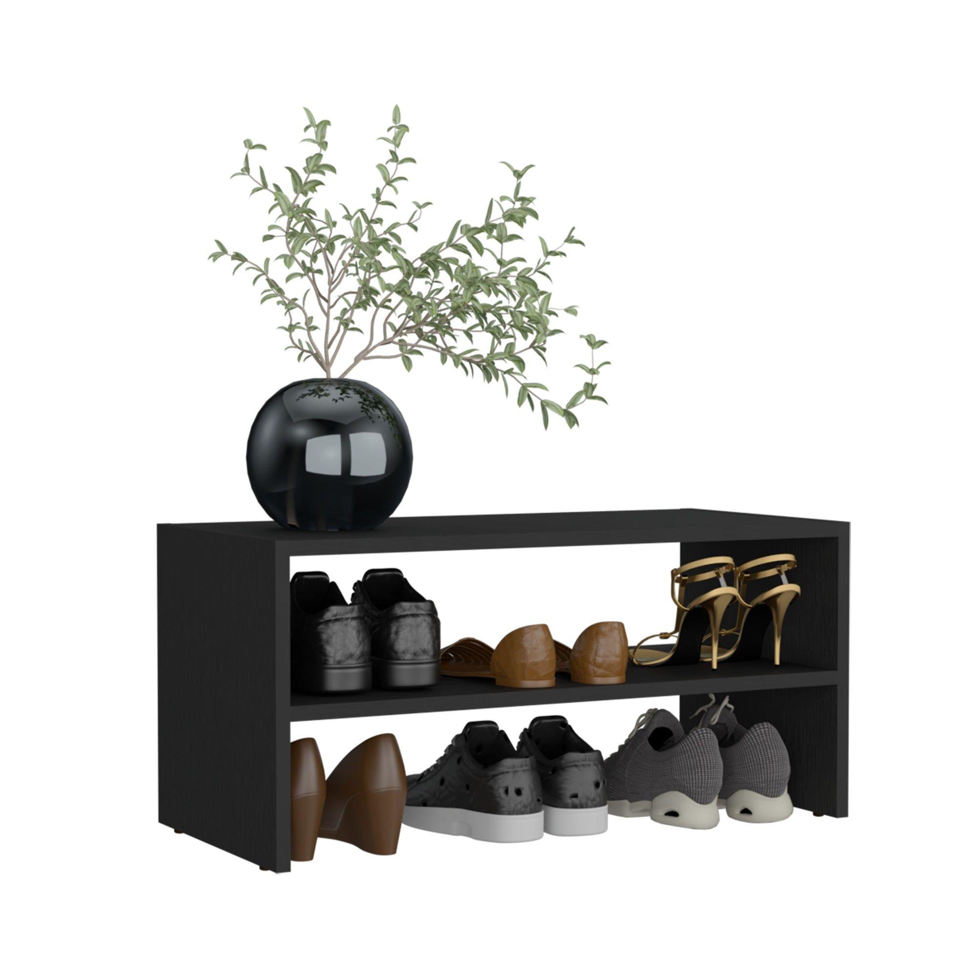 Zapatero Apilable 34,9x72x34,1 Cm Negro-2