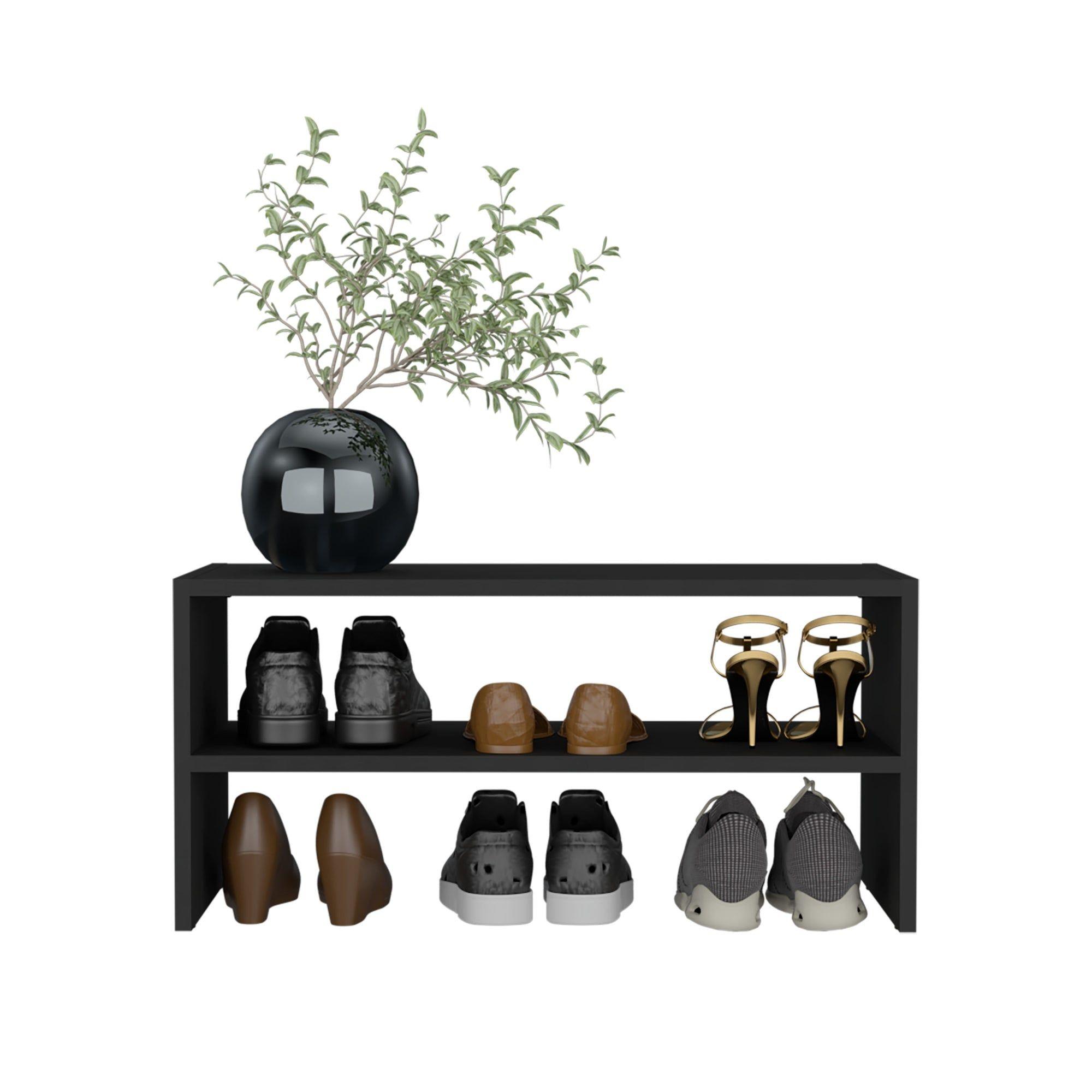 Zapatero Apilable 34,9x72x34,1 Cm Negro-3