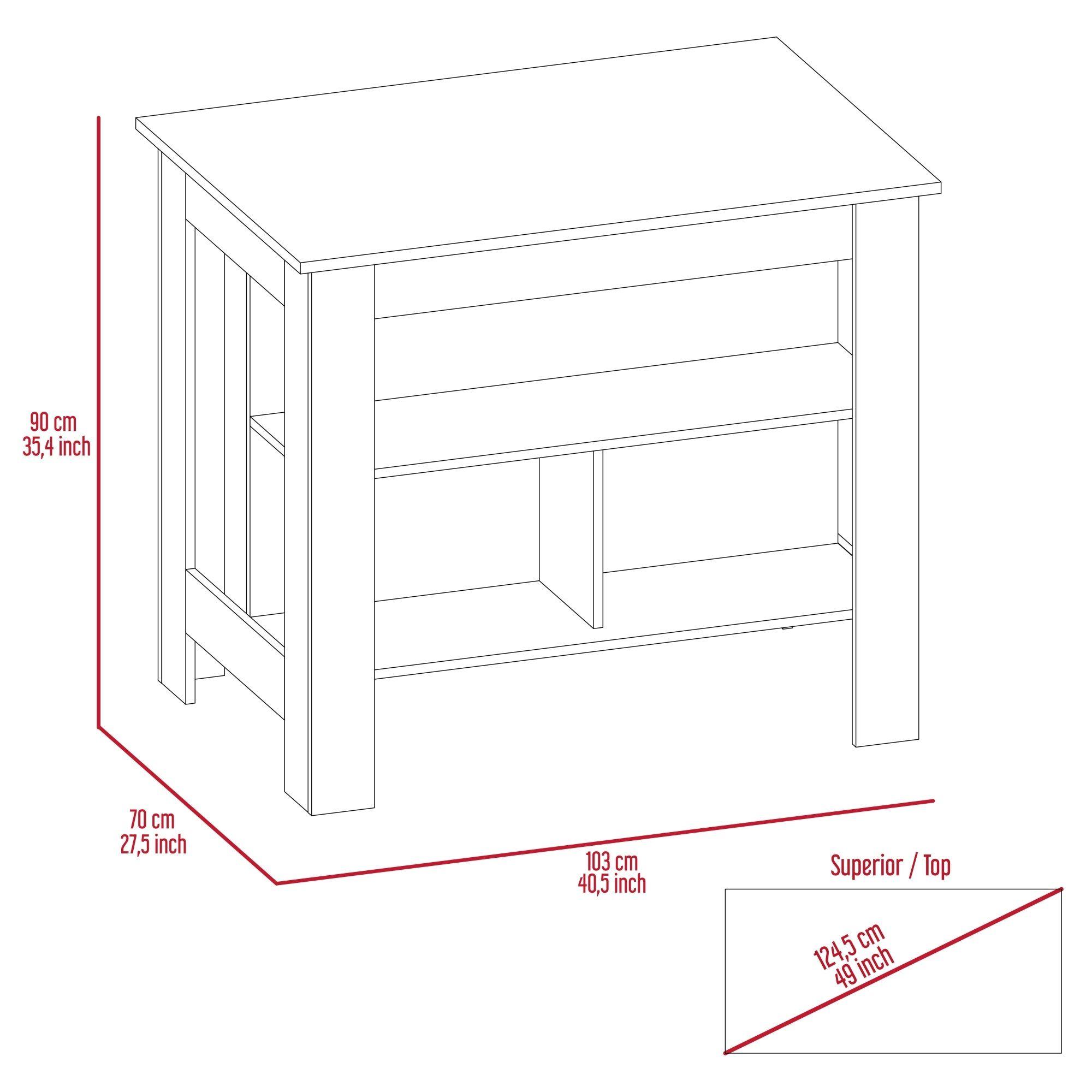 ISLA DE COCINA 103X70X90 CM FM-009B BLANCO Y GRIS-5