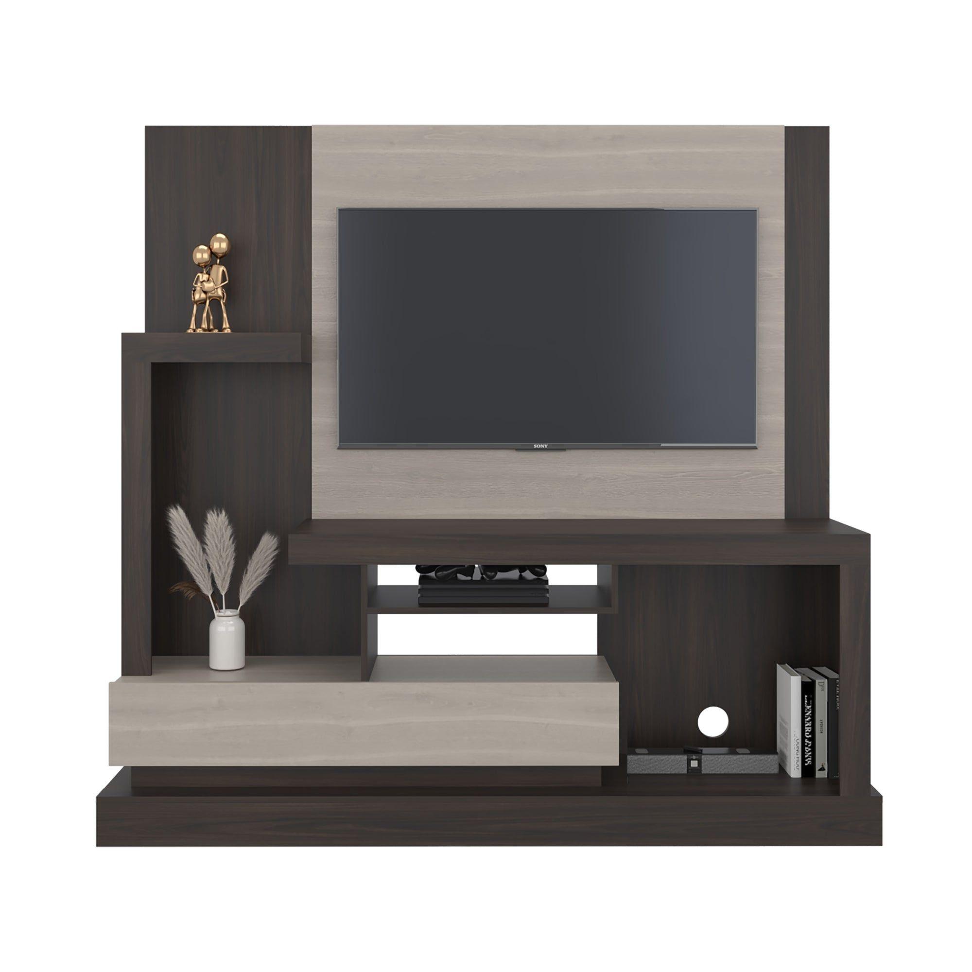 Estante Tv 55" 1 Puerta 180X172,2X41,5 Cm Café Claro-2