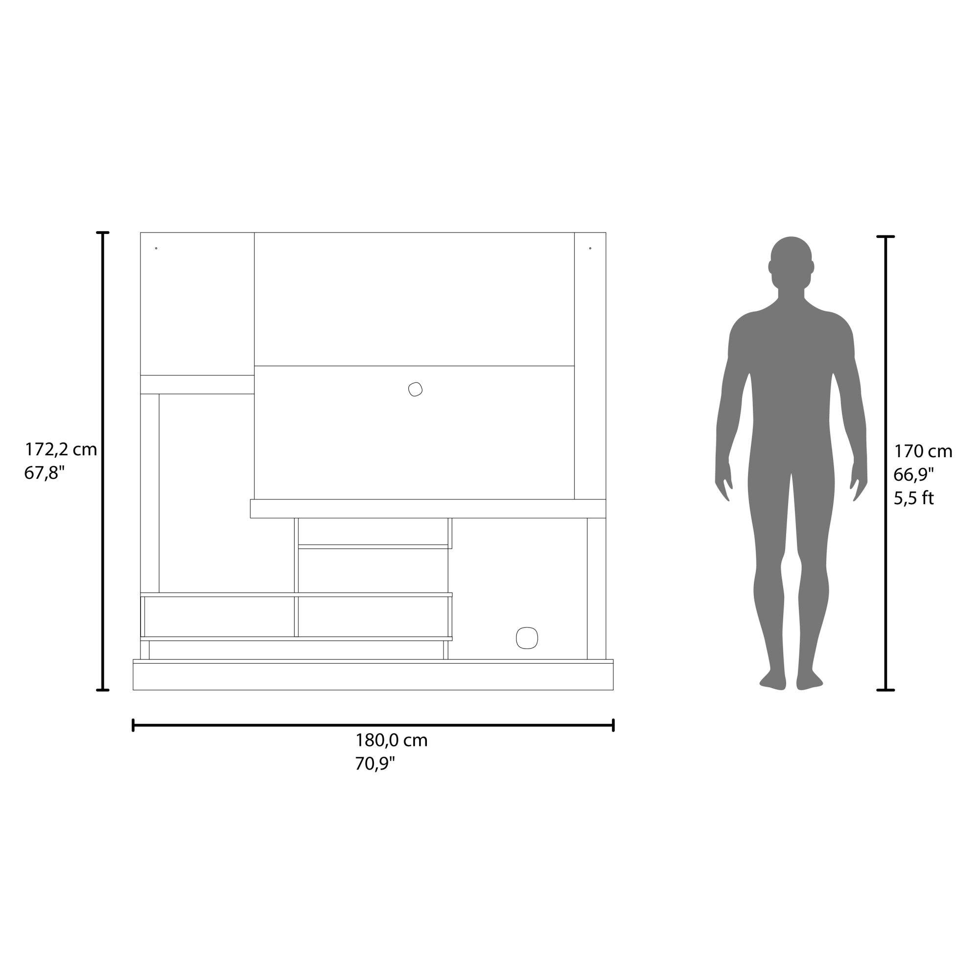 Estante Tv 55" 1 Puerta 180X172,2X41,5 Cm Café Claro-7