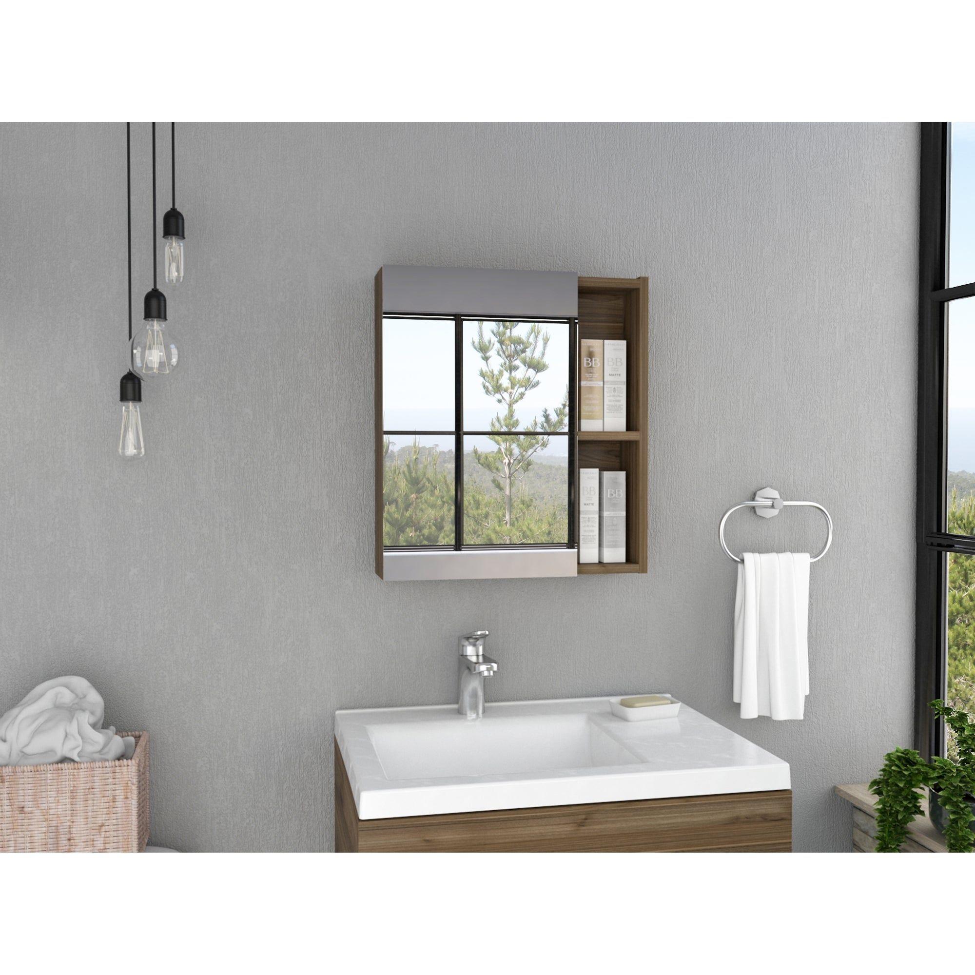 Botiquin De Baño 1 Puerta 49.7X45X12.5 Cm Café Oscuro-4