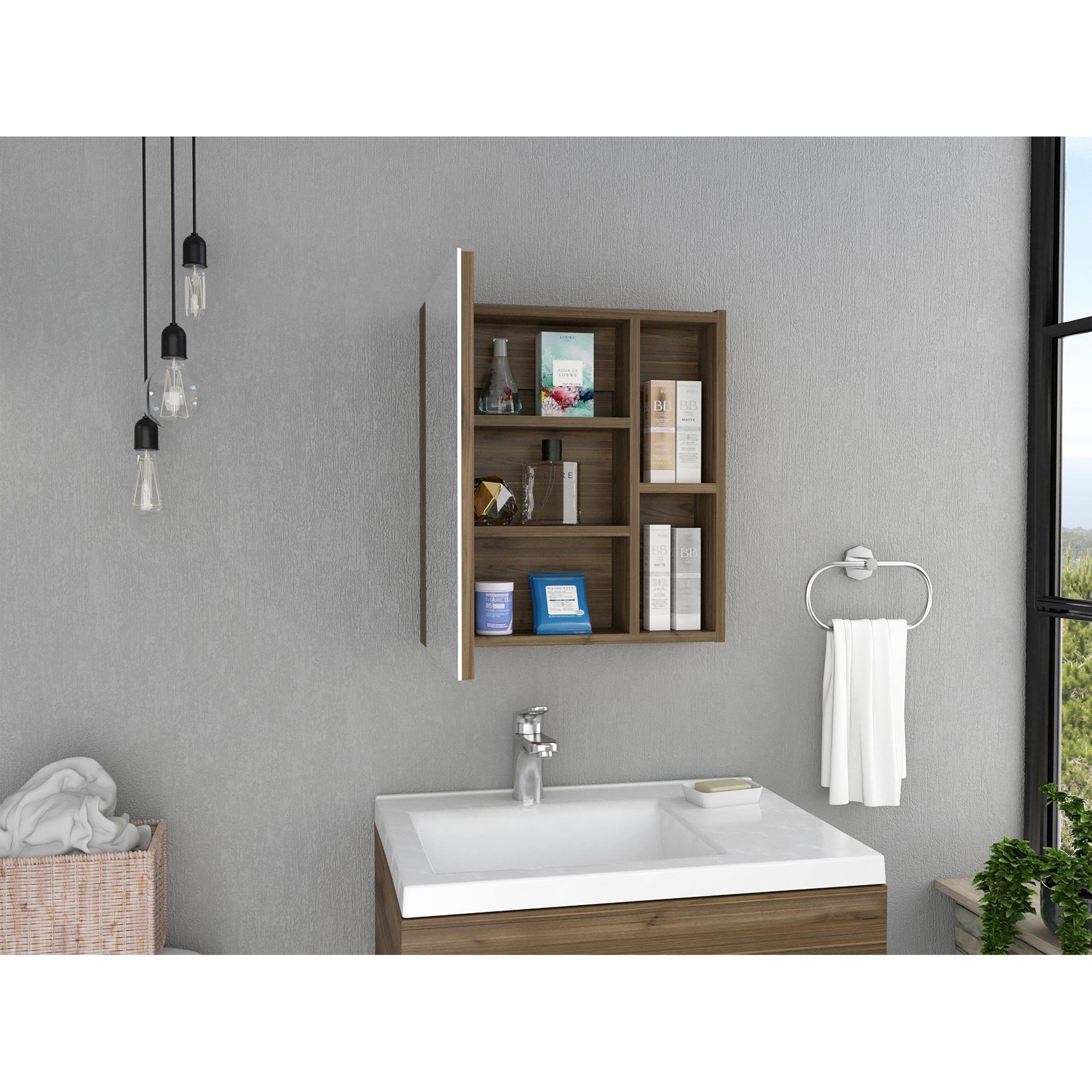 Botiquin De Baño 1 Puerta 49.7X45X12.5 Cm Café Oscuro-5