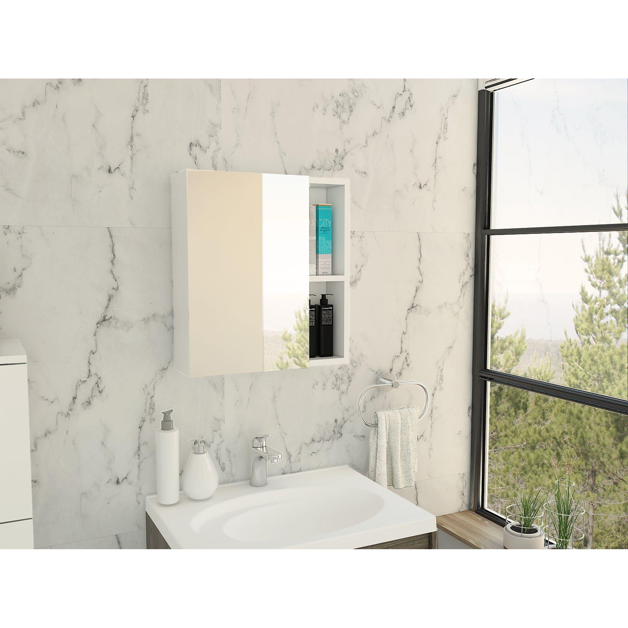 Mueble Botiquin De Baño Con Espejo 49,7X45X12,5 Cm Blanco-6