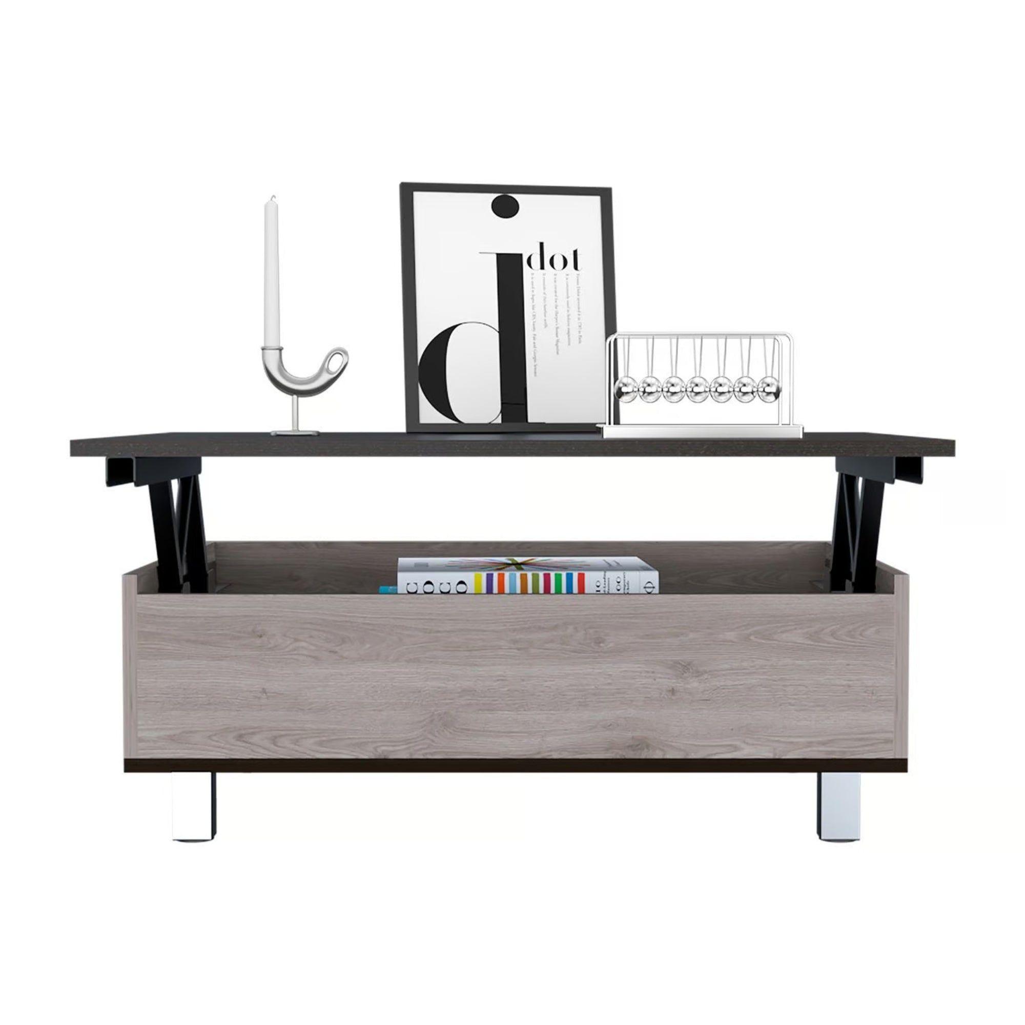MESA DE CENTRO EXTENSIBLE FM-002G GRIS Y NEGRO-3