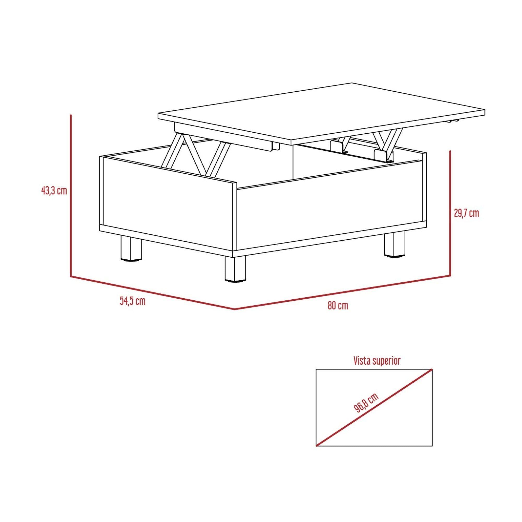 MESA DE CENTRO EXTENSIBLE FM-002G GRIS Y NEGRO-6