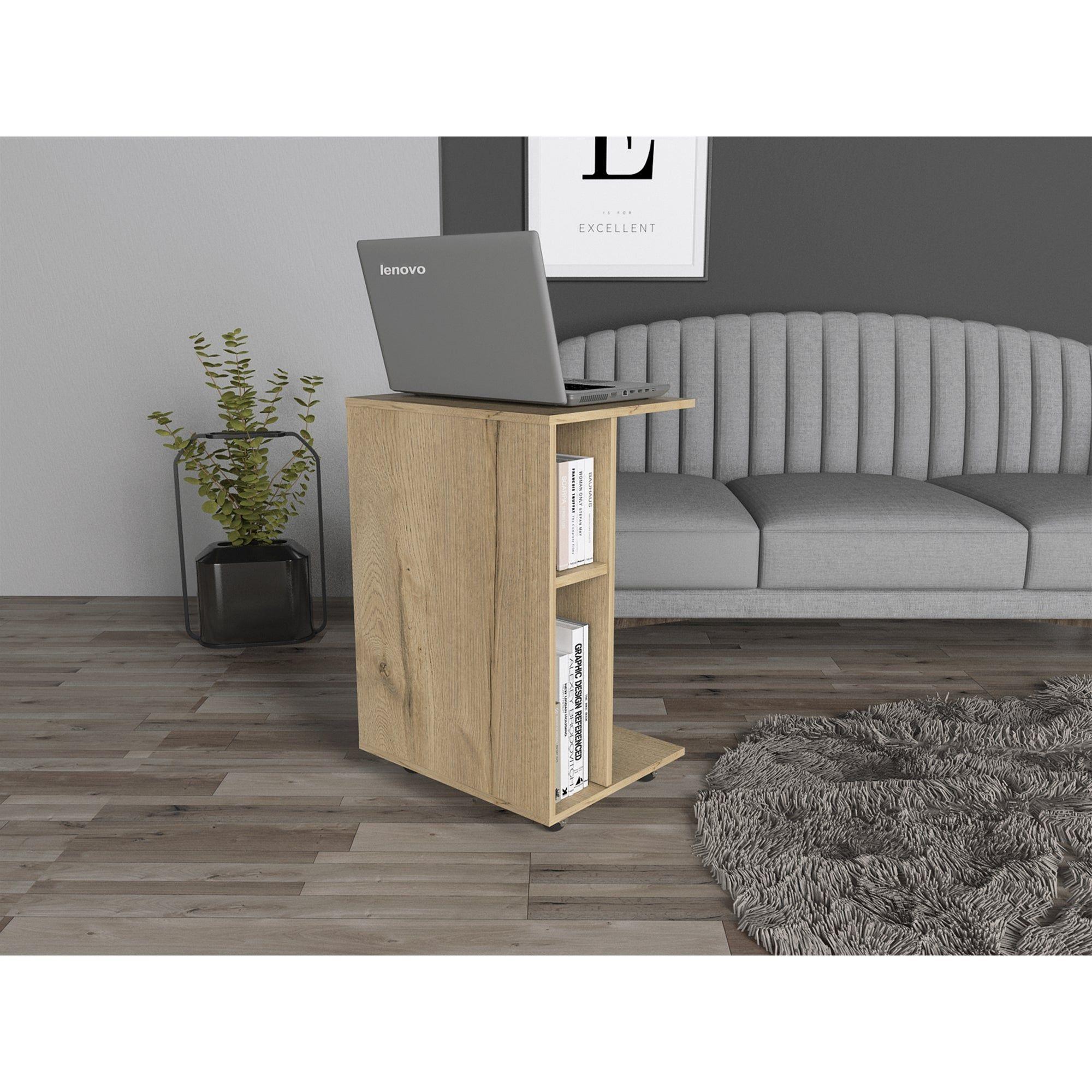 Escritorio Movil Con Ruedas 73X50,2X40,2 Cm Café Claro-8