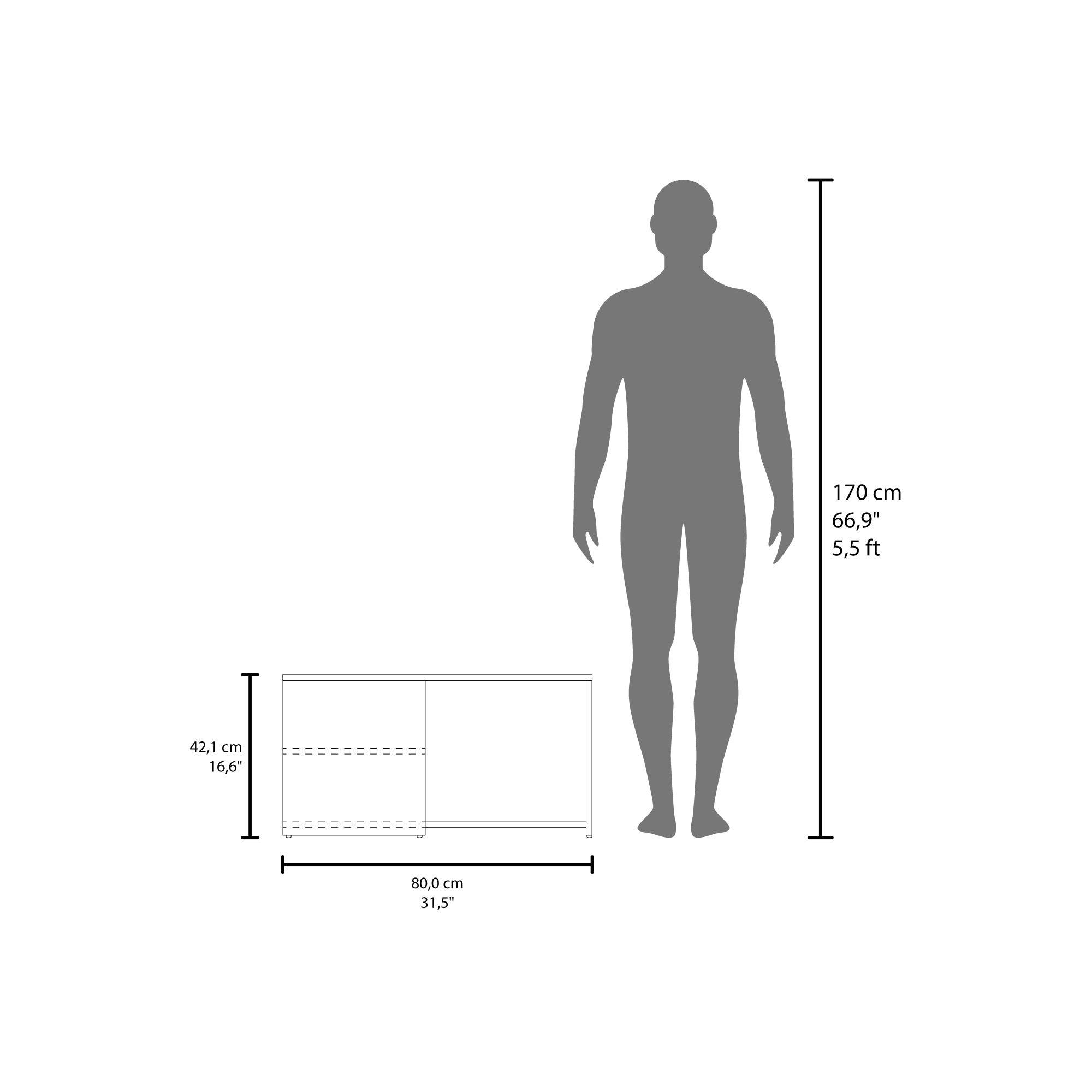 Mesa Centro 80X45X42,1 Cm Beige Y Café Claro-6