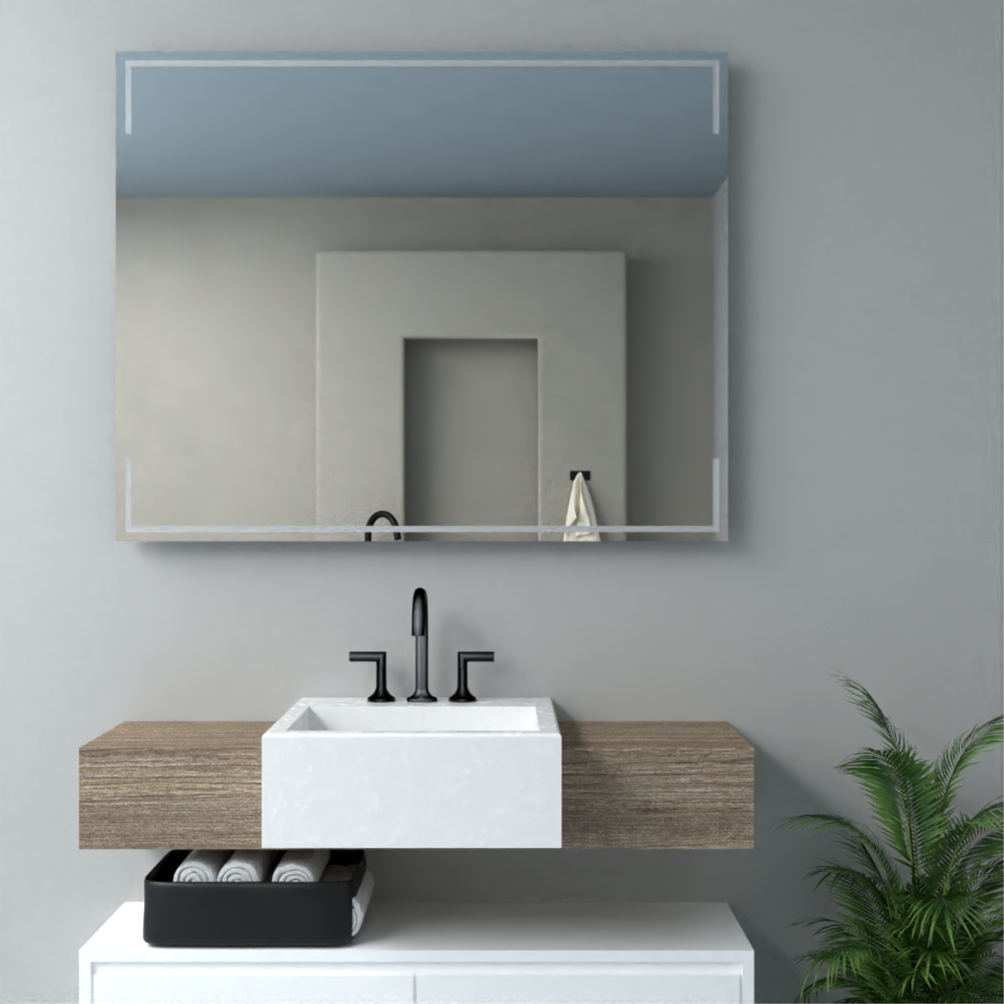 Espejo Terranova Rectangular 100x80 cm-2