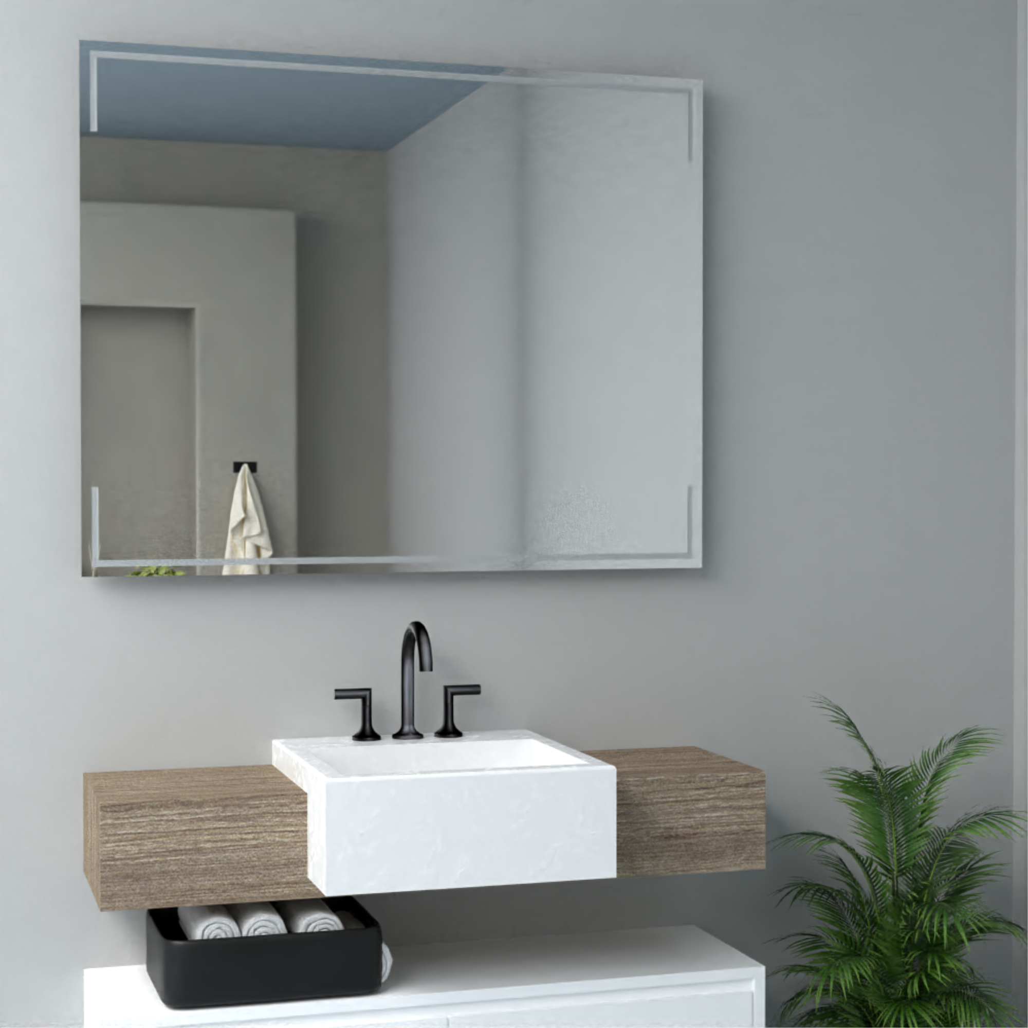 Espejo Terranova Rectangular 100x80 cm-3