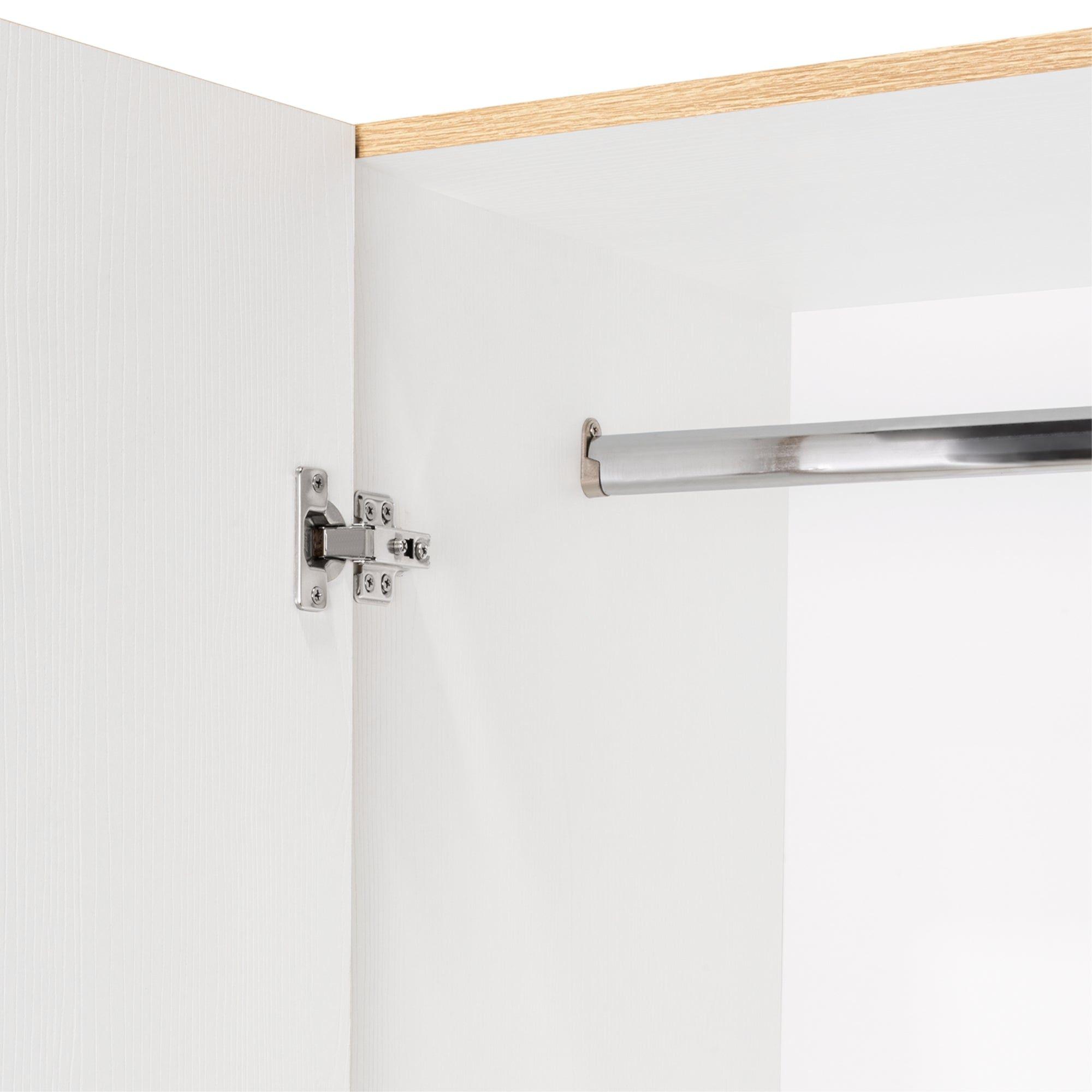 Closet 3 Puertas 2 Cajones Café Claro Y Blanco 180X90X47 Cm-5