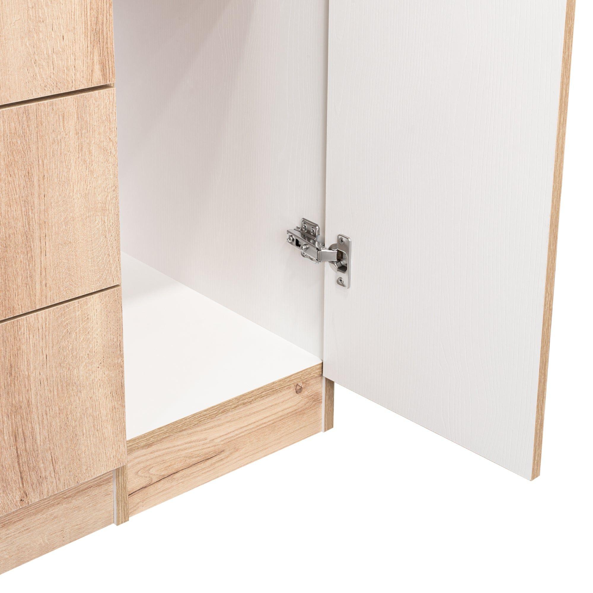 Closet 3 Puertas 2 Cajones Café Claro Y Blanco 180X90X47 Cm-6