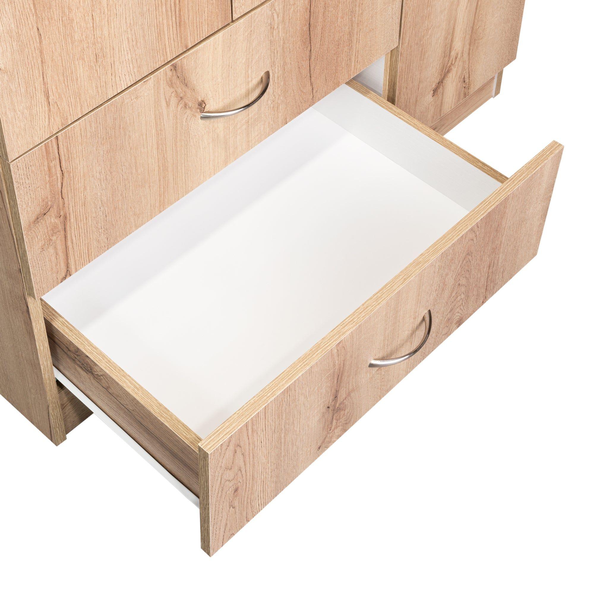 Closet 3 Puertas 2 Cajones Café Claro Y Blanco 180X90X47 Cm-7