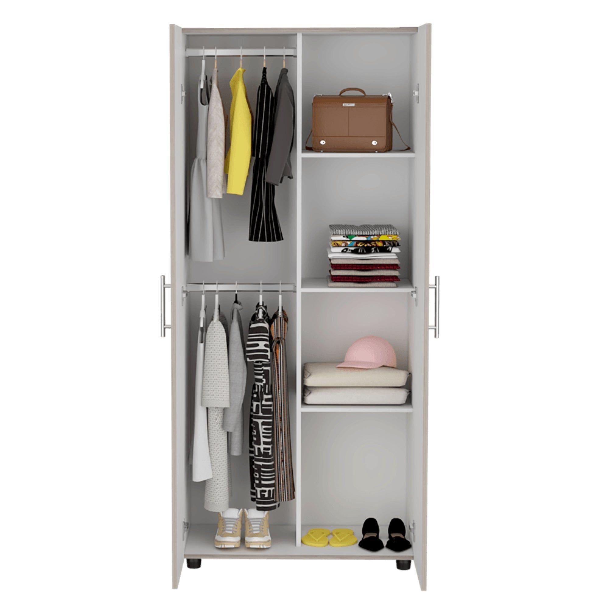 CLOSET 2 PUERTAS FM-021G - GRIS CLARO-2