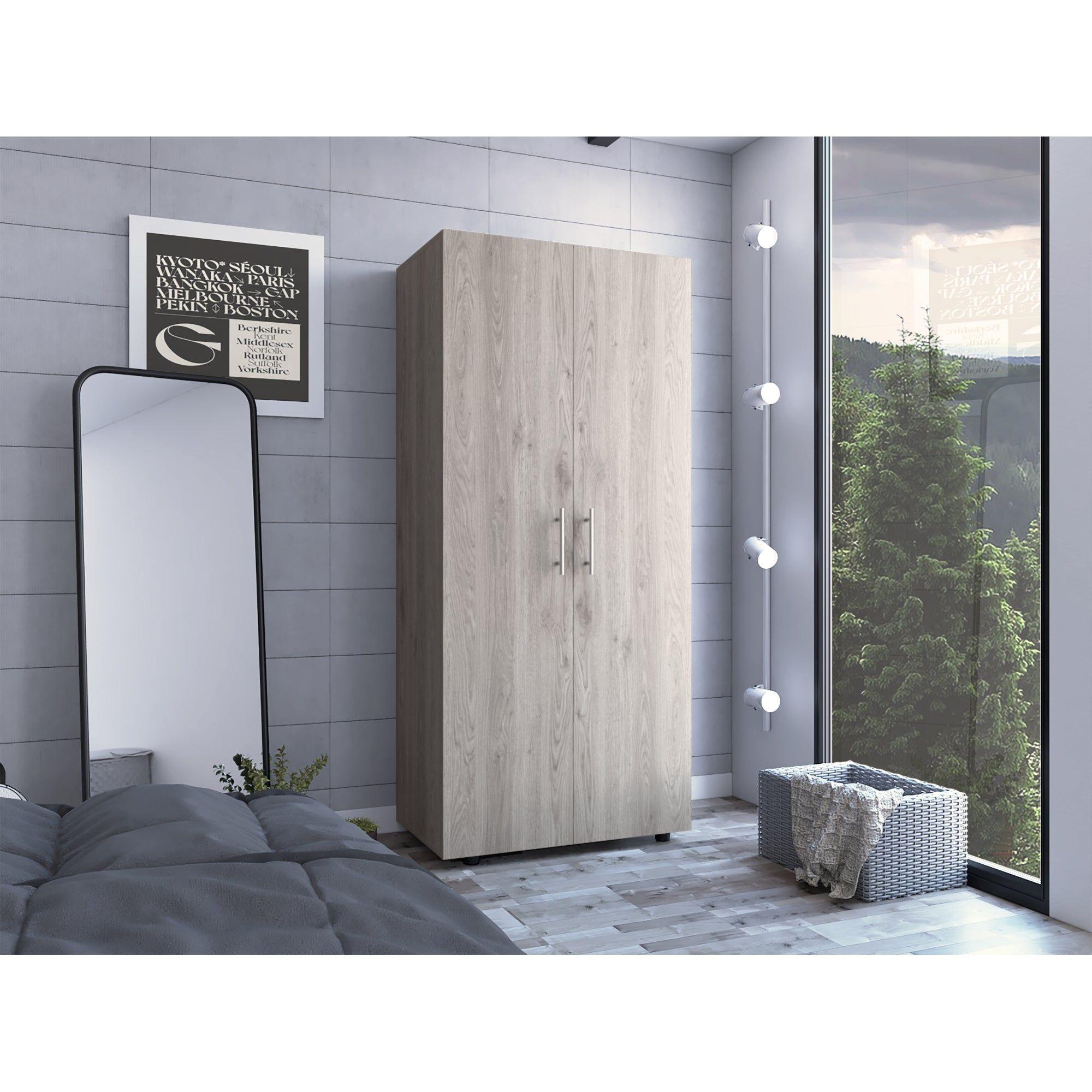 CLOSET 2 PUERTAS FM-021G - GRIS CLARO-4