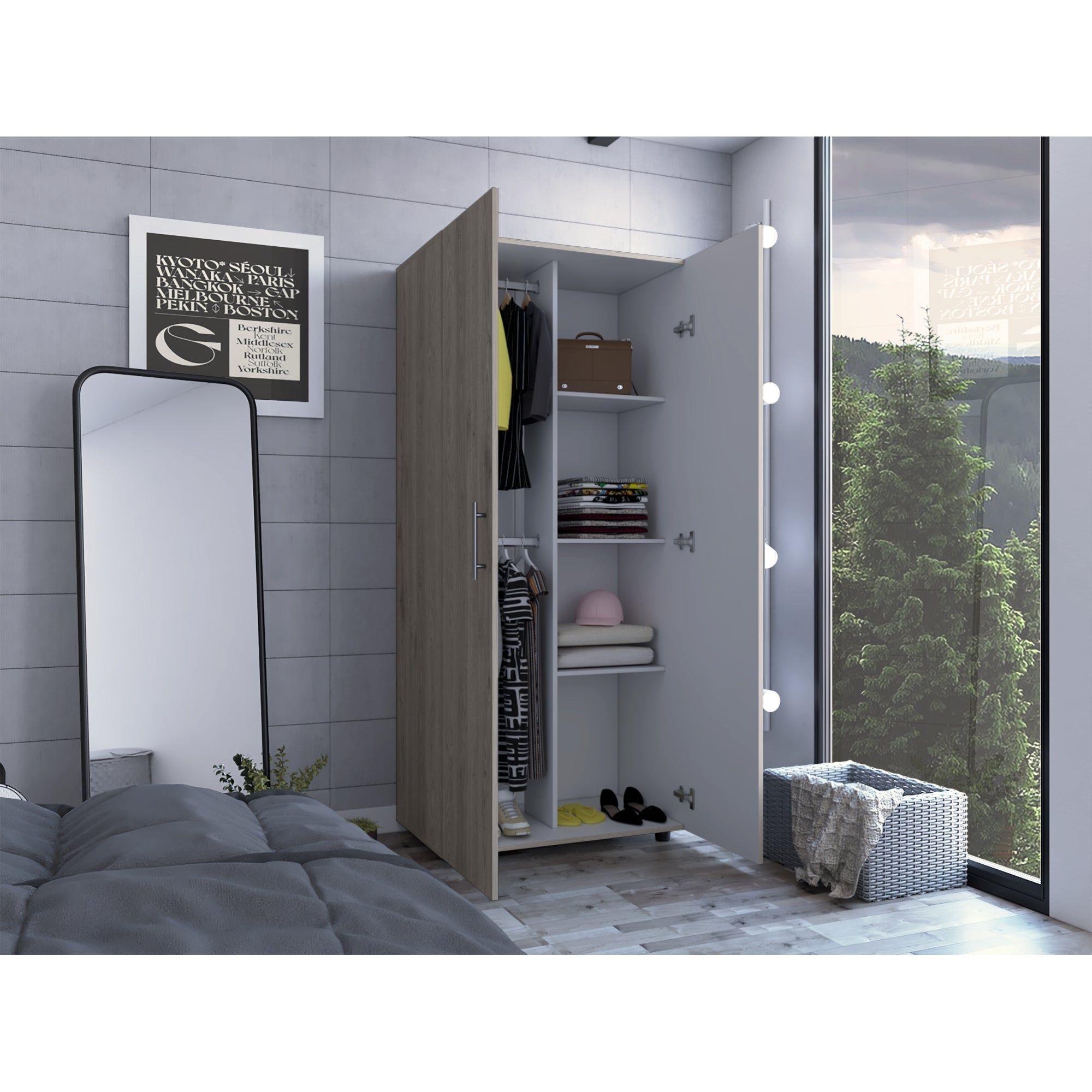 CLOSET 2 PUERTAS FM-021G - GRIS CLARO-5