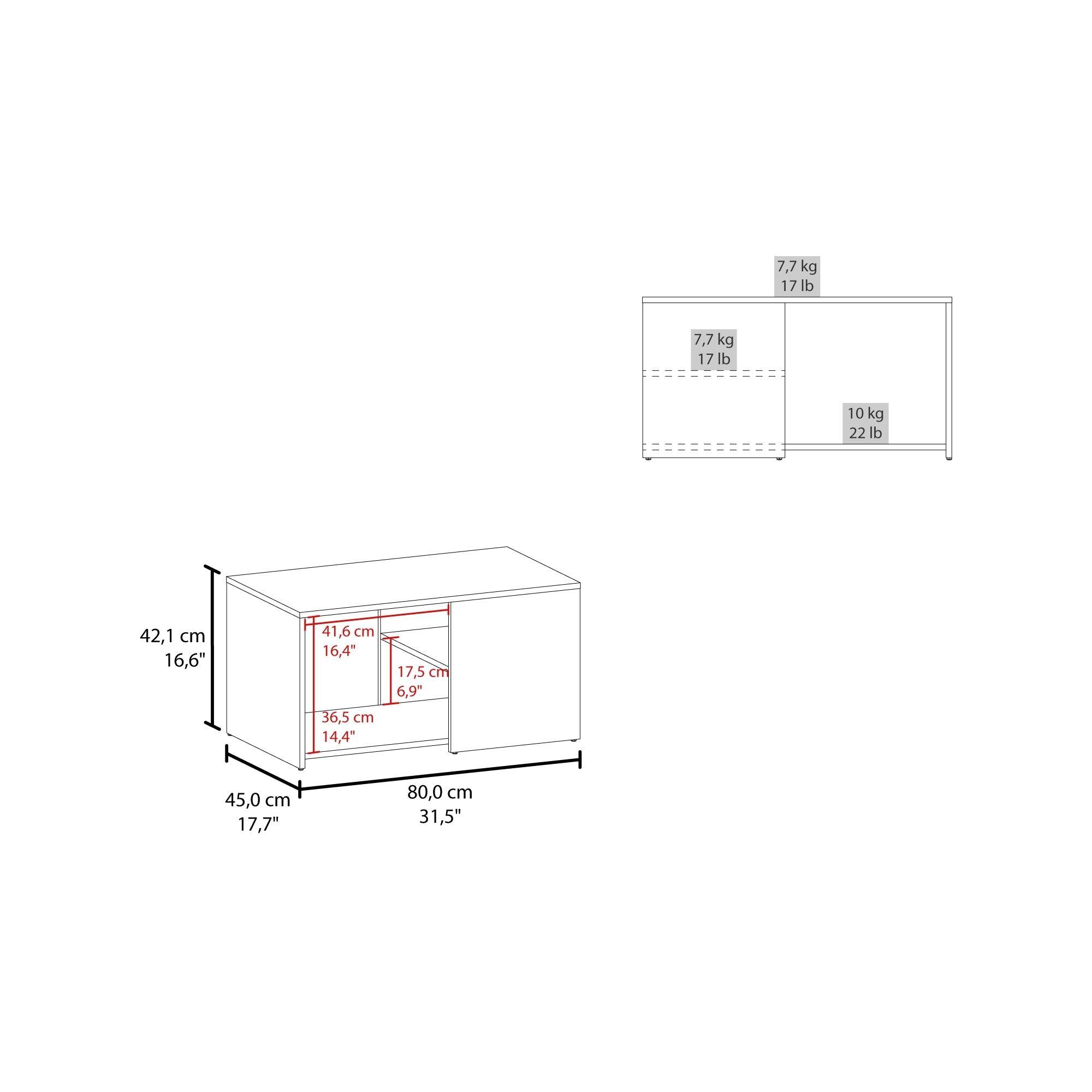 Mesa Centro 80X45X42,1 Cm Beige Y Negro-5
