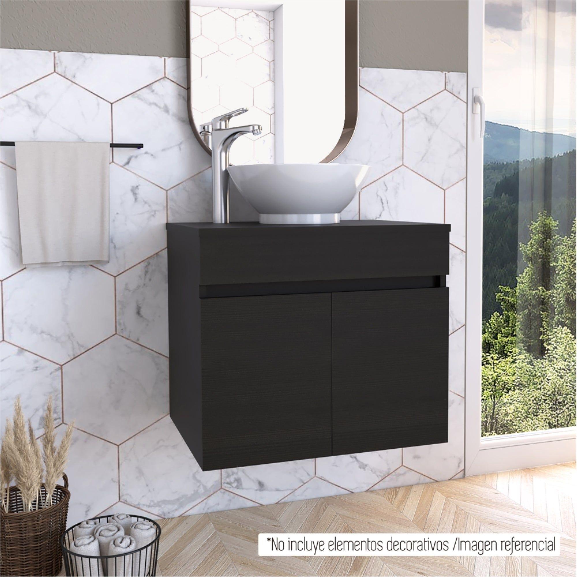 Mueble Vanitorio 2 Puerta Fm-001 Negro-8