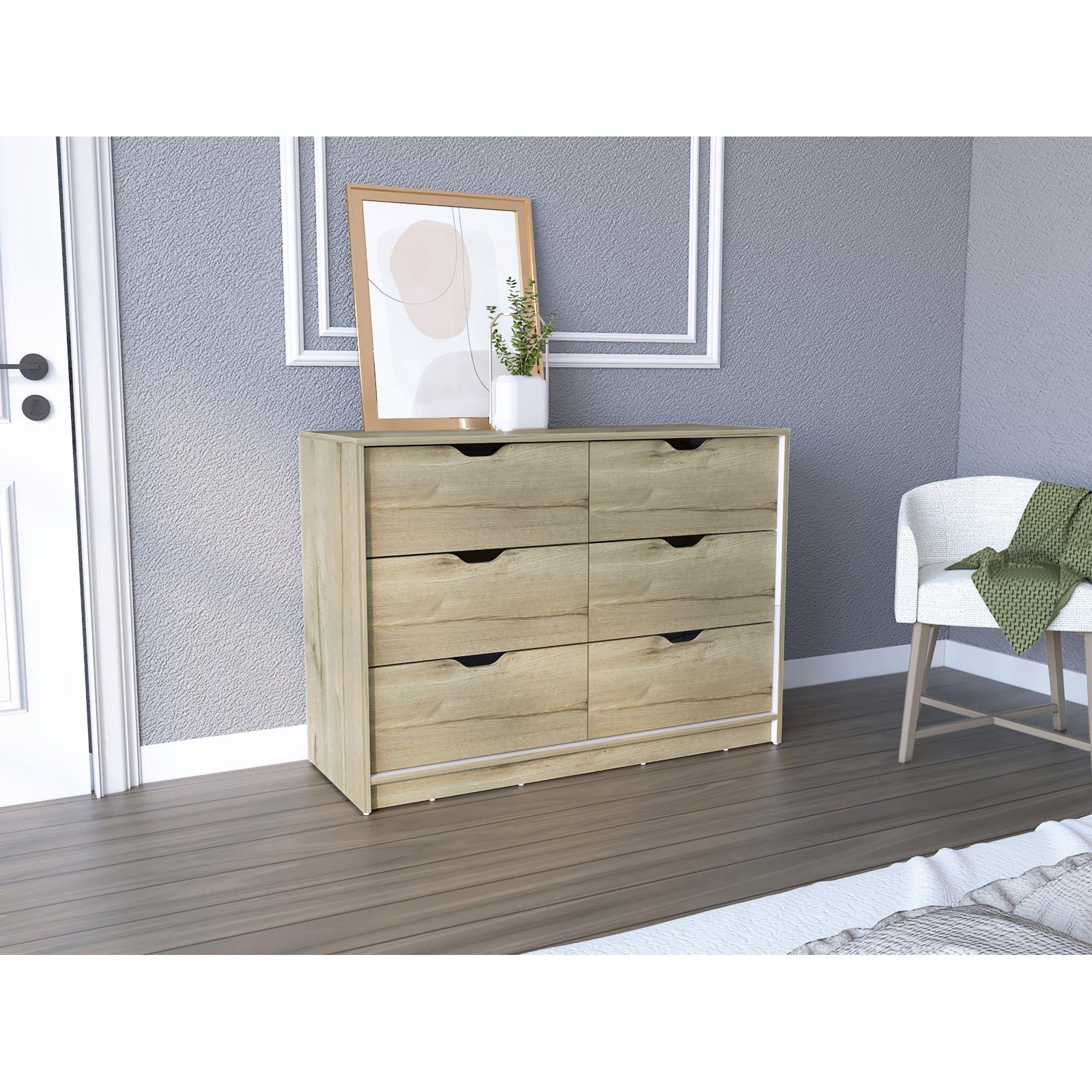 Mueble Comoda 4 Cajones 2 Puertas 77,6X107,1X41,6 Cm Café Claro-4