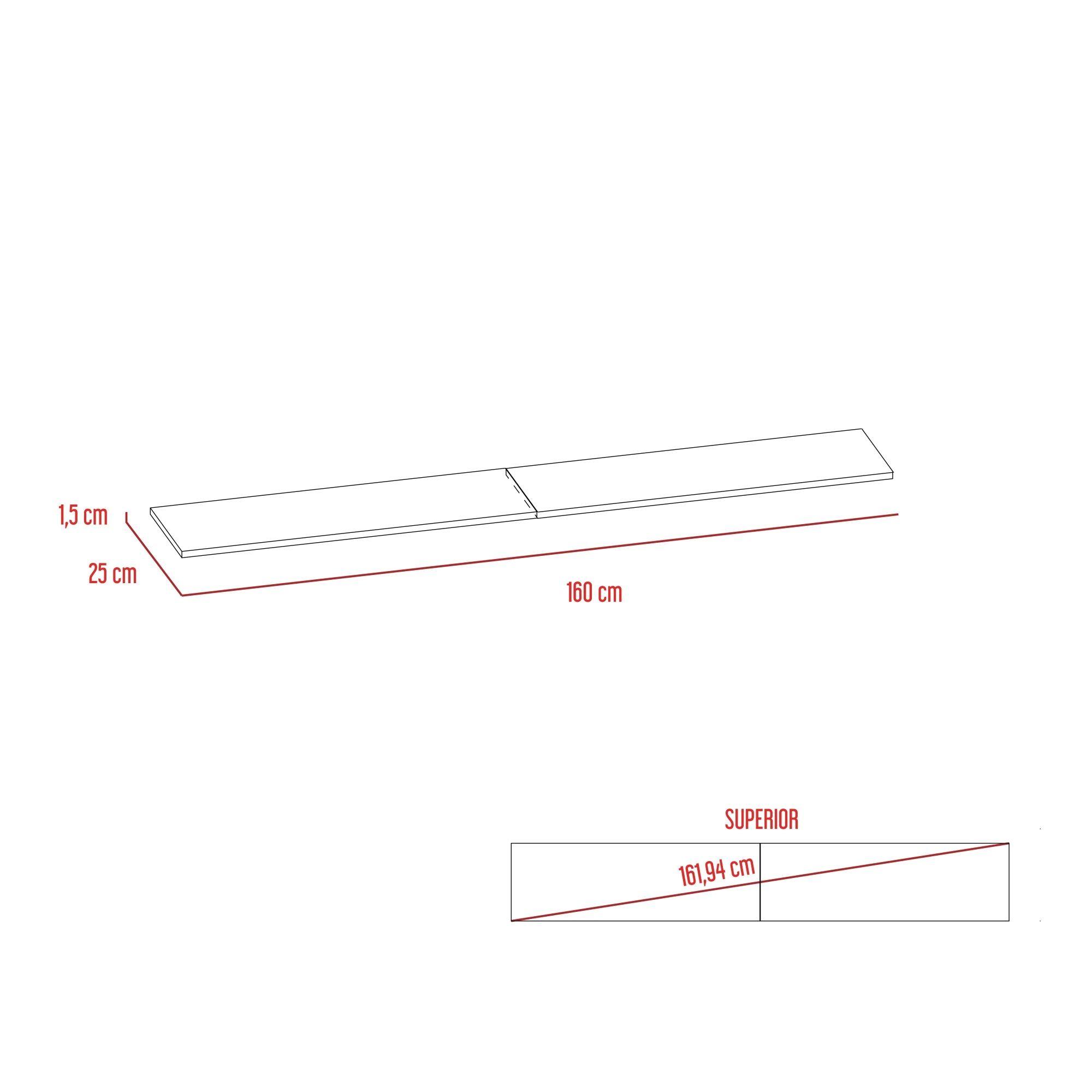 SET 2 REPISAS 160X25X1,5 CM FM-002B BLANCO Y CAFÉ OSCURO-5