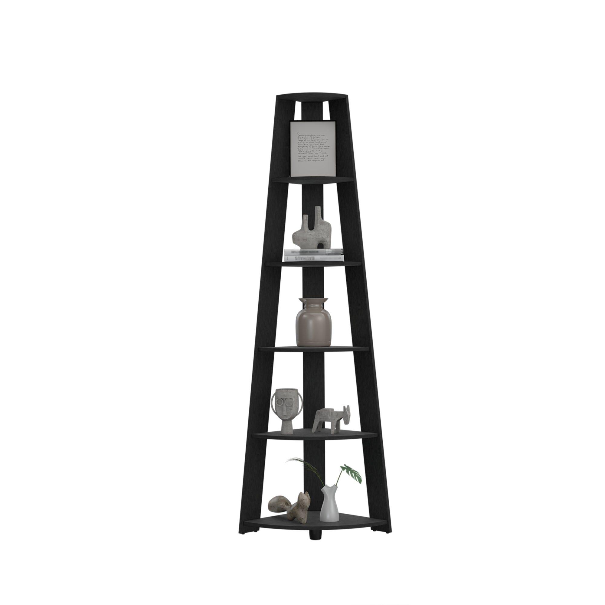 Repisa Esquinera 180X68X43,2 Cm Negro-2
