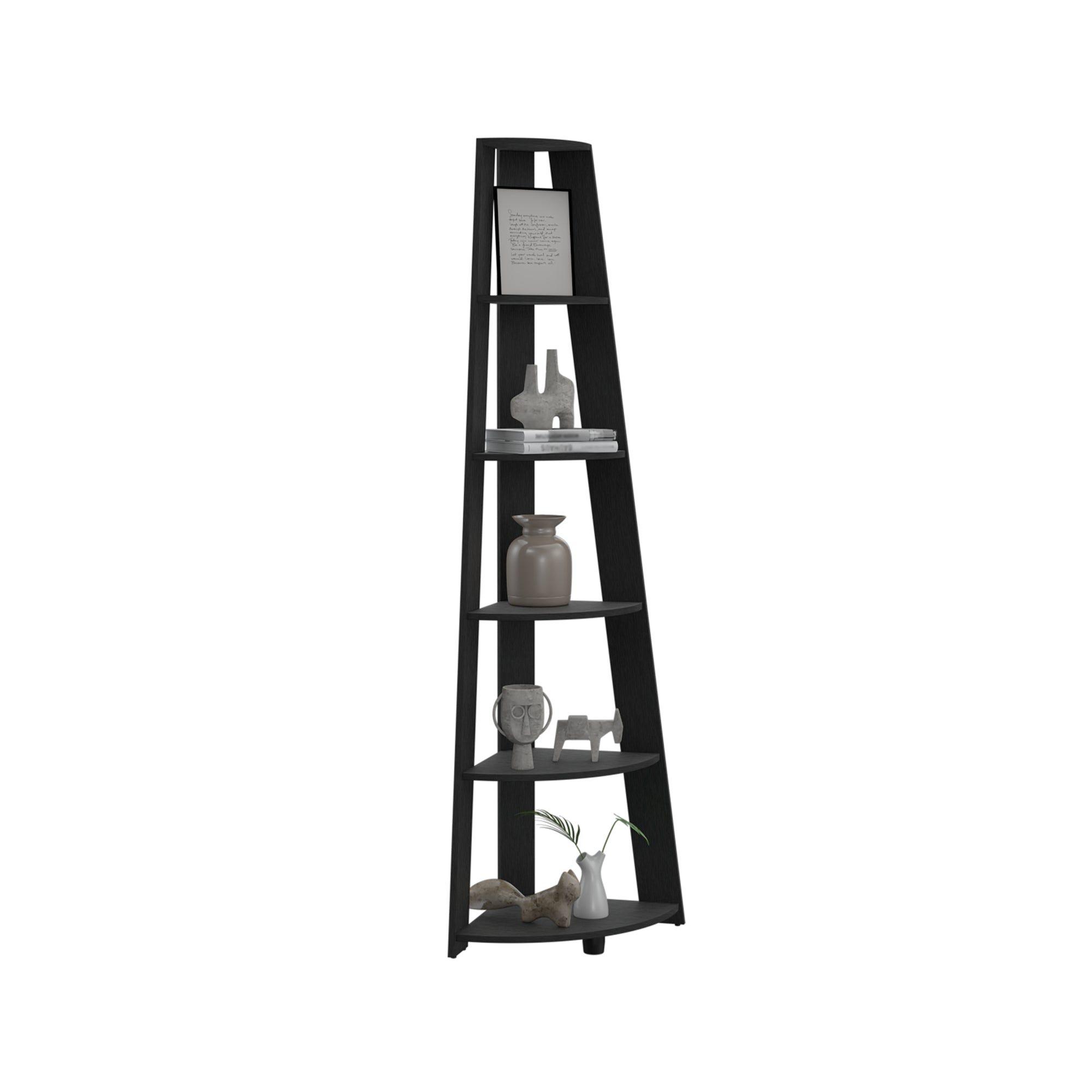 Repisa Esquinera 180X68X43,2 Cm Negro-3