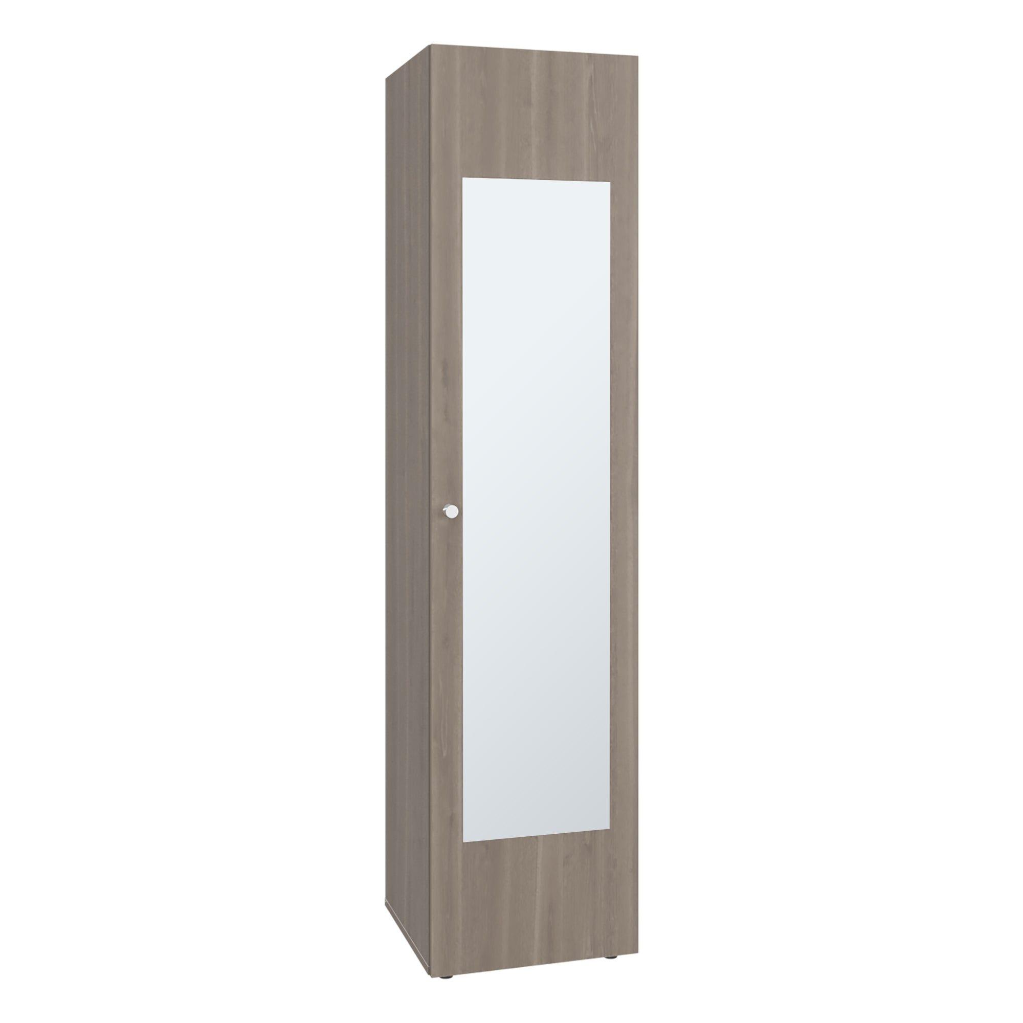 Closet 1 Puerta Con Espejo 170,0X40,0X40,2 Cm Café y Blanco-2
