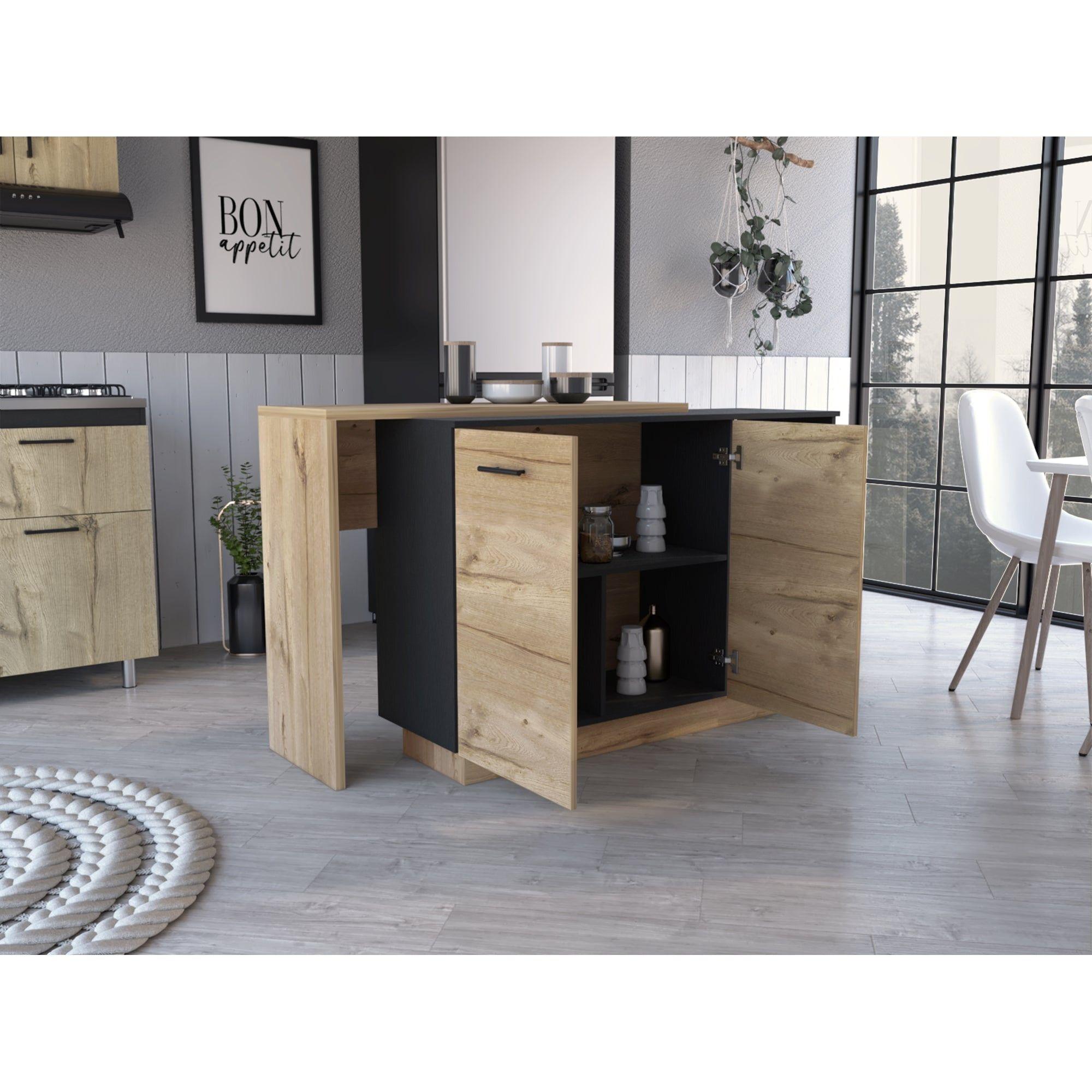 ISLA DE COCINA 2 PUERTAS FM-009C - CAFÉ CLARO-5