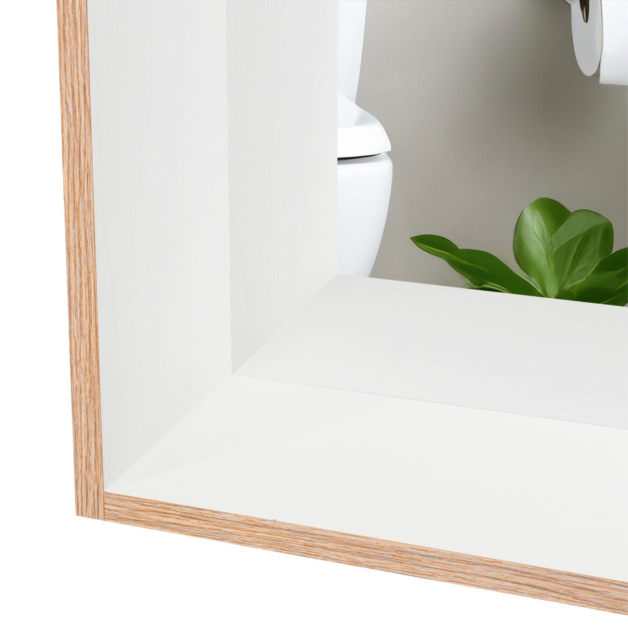 Mueble Botiquin De Baño Con Espejo 59,1X51,5X16,5 Cm Café Claro-6
